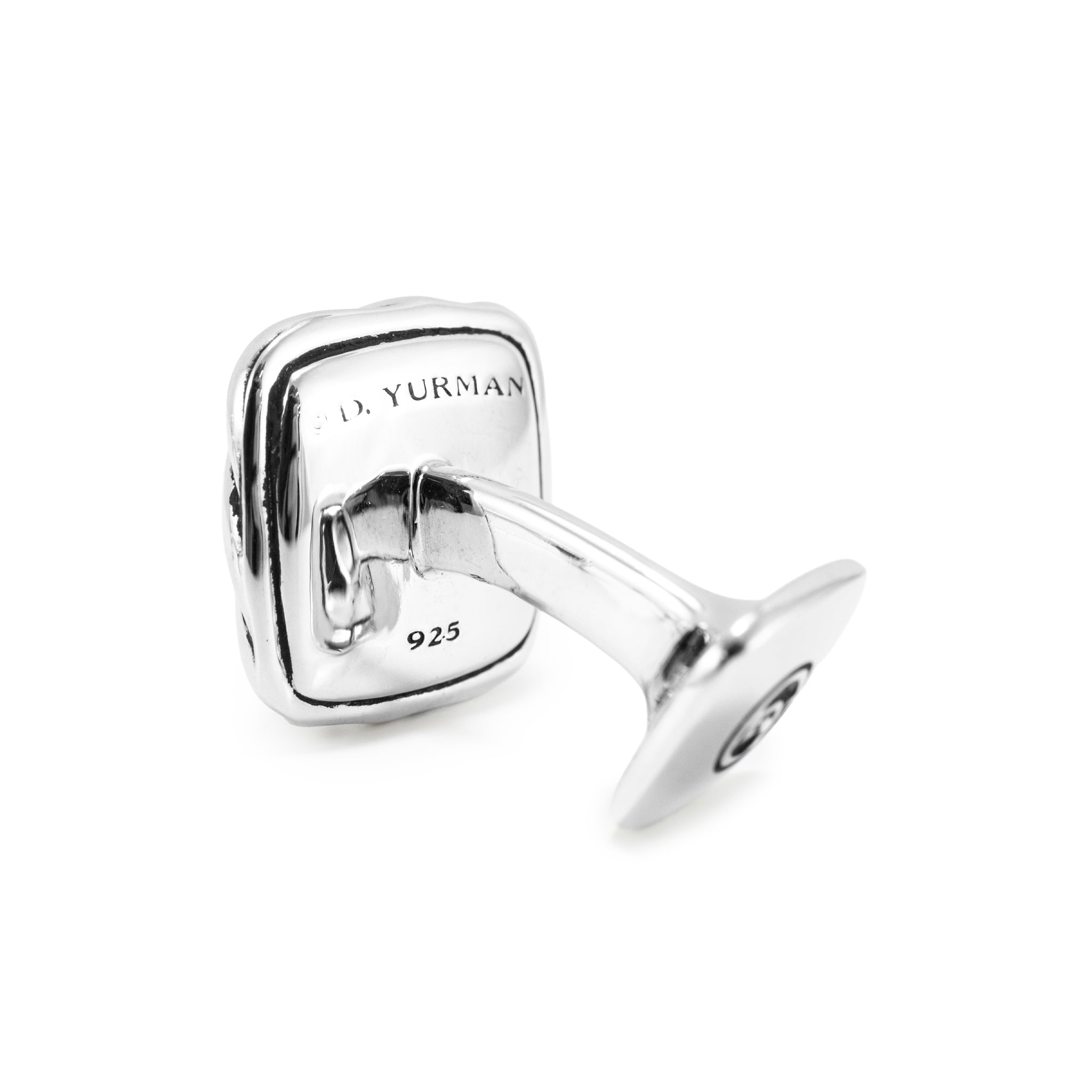 Men’s David Yurman 925 Sterling Silver Sculpted Cable Cushion Cufflinks