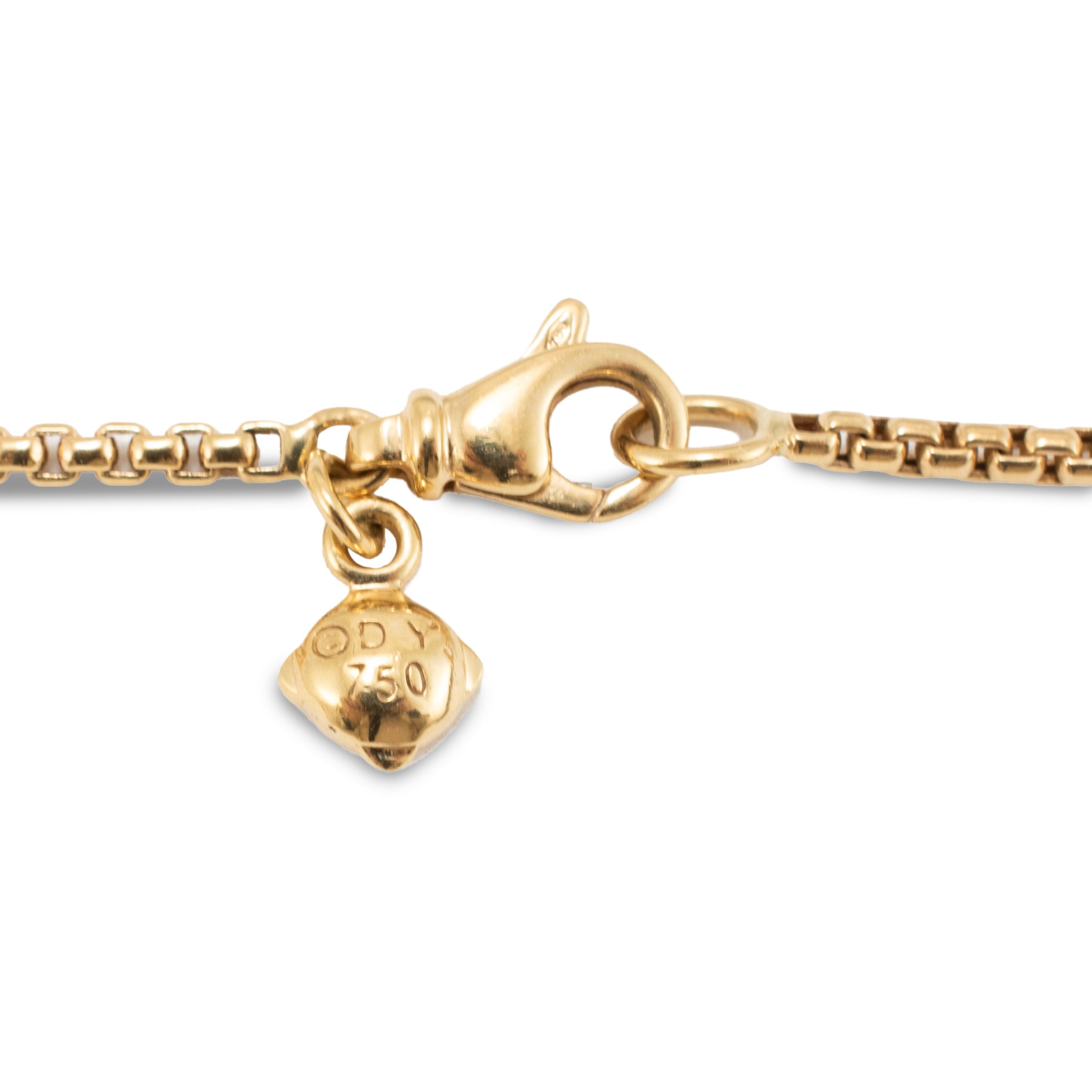 David Yurman Crossover 18K Yellow Gold Pave Diamond Station Long Chain Necklace