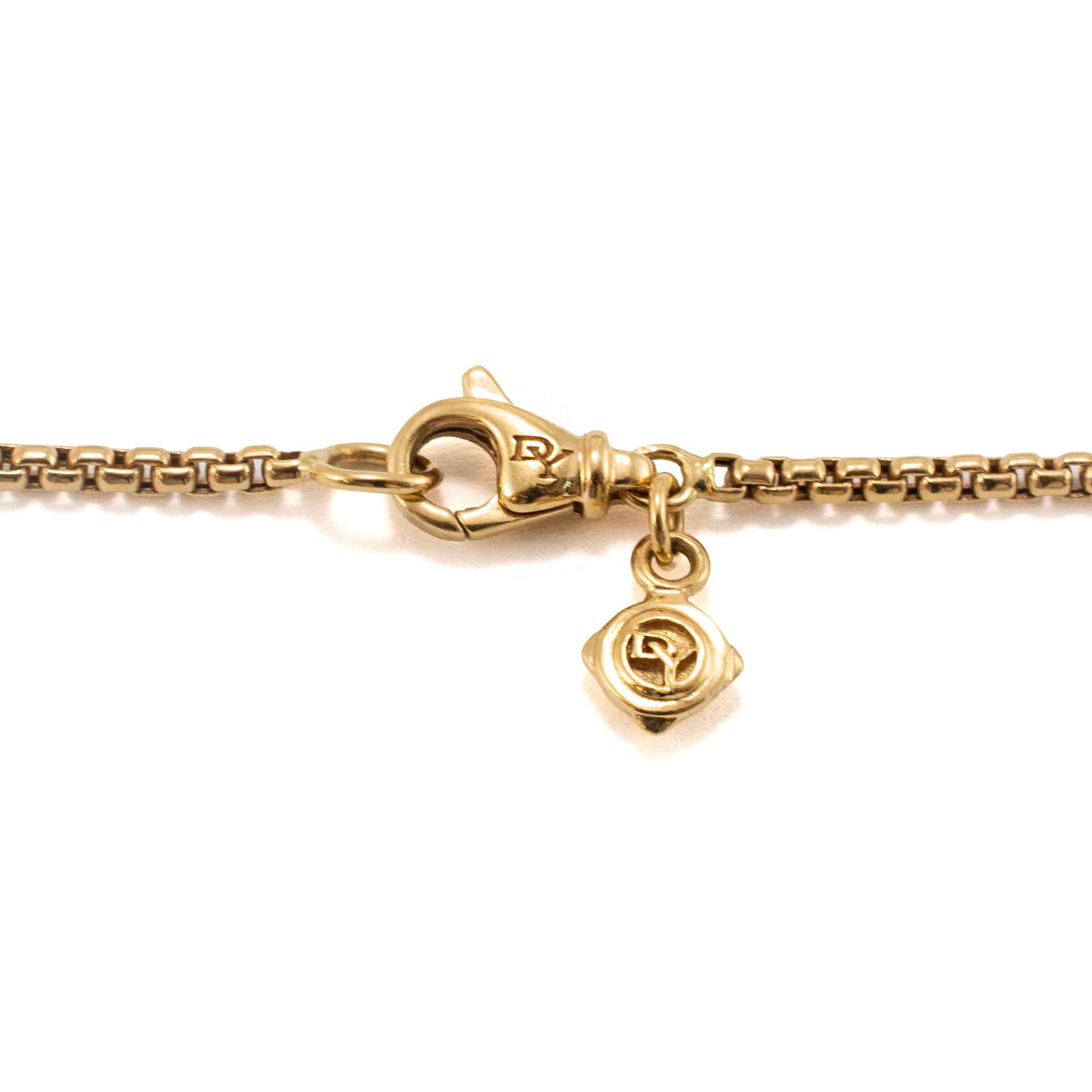 David Yurman Crossover 18K Yellow Gold Pave Diamond Station Long Chain Necklace