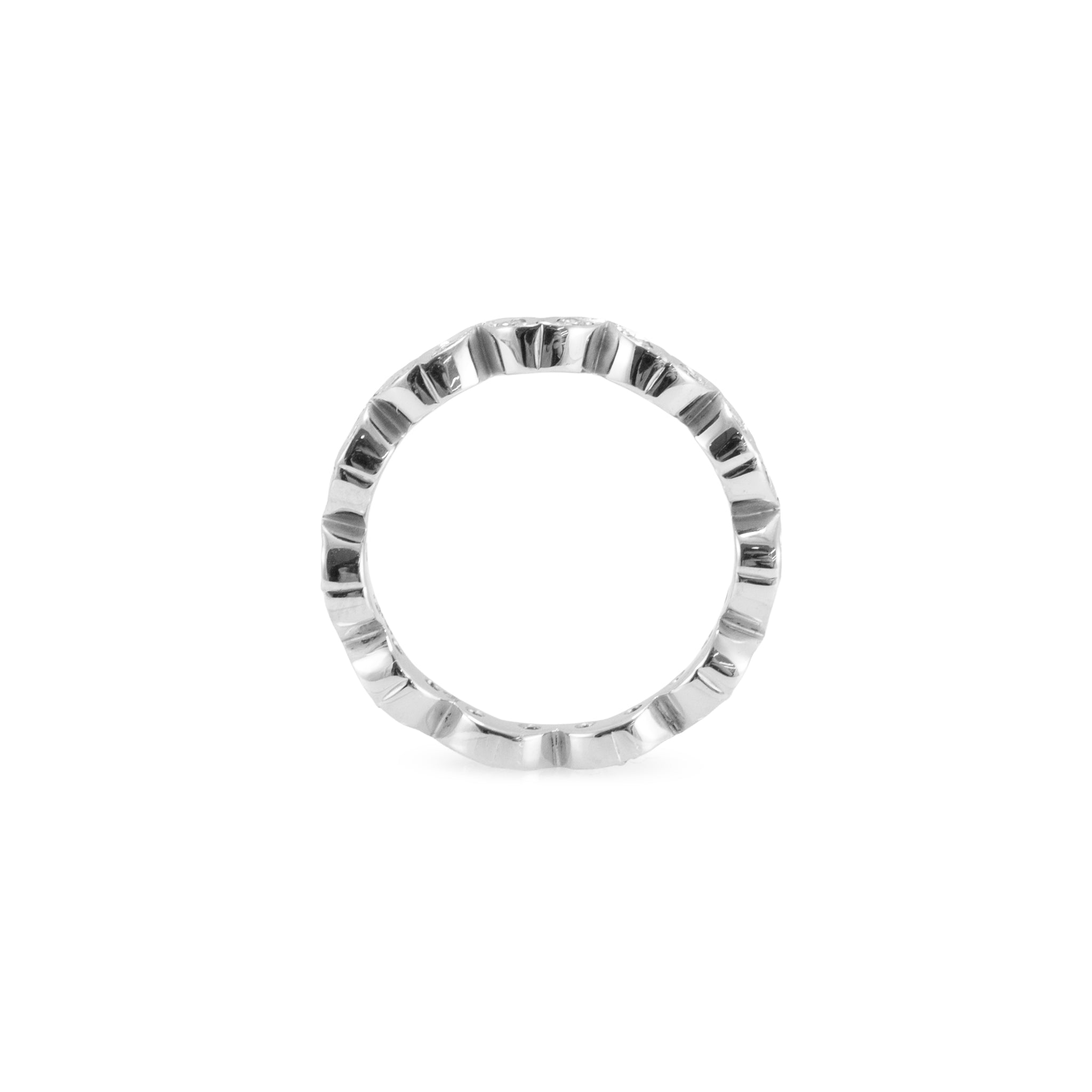 18K White Gold 0.22ct Round Brilliant Diamond Marquise Motif Eternity Band
