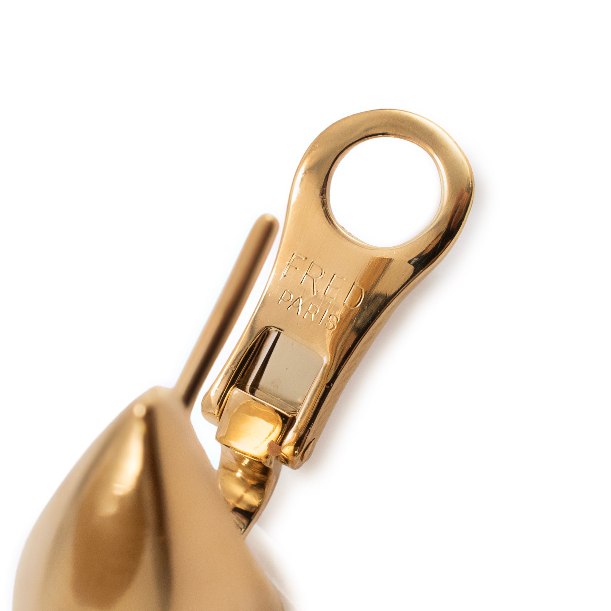 Vintage Fred Paris 18K Yellow Gold Large Teardrop Clip-on Earrings