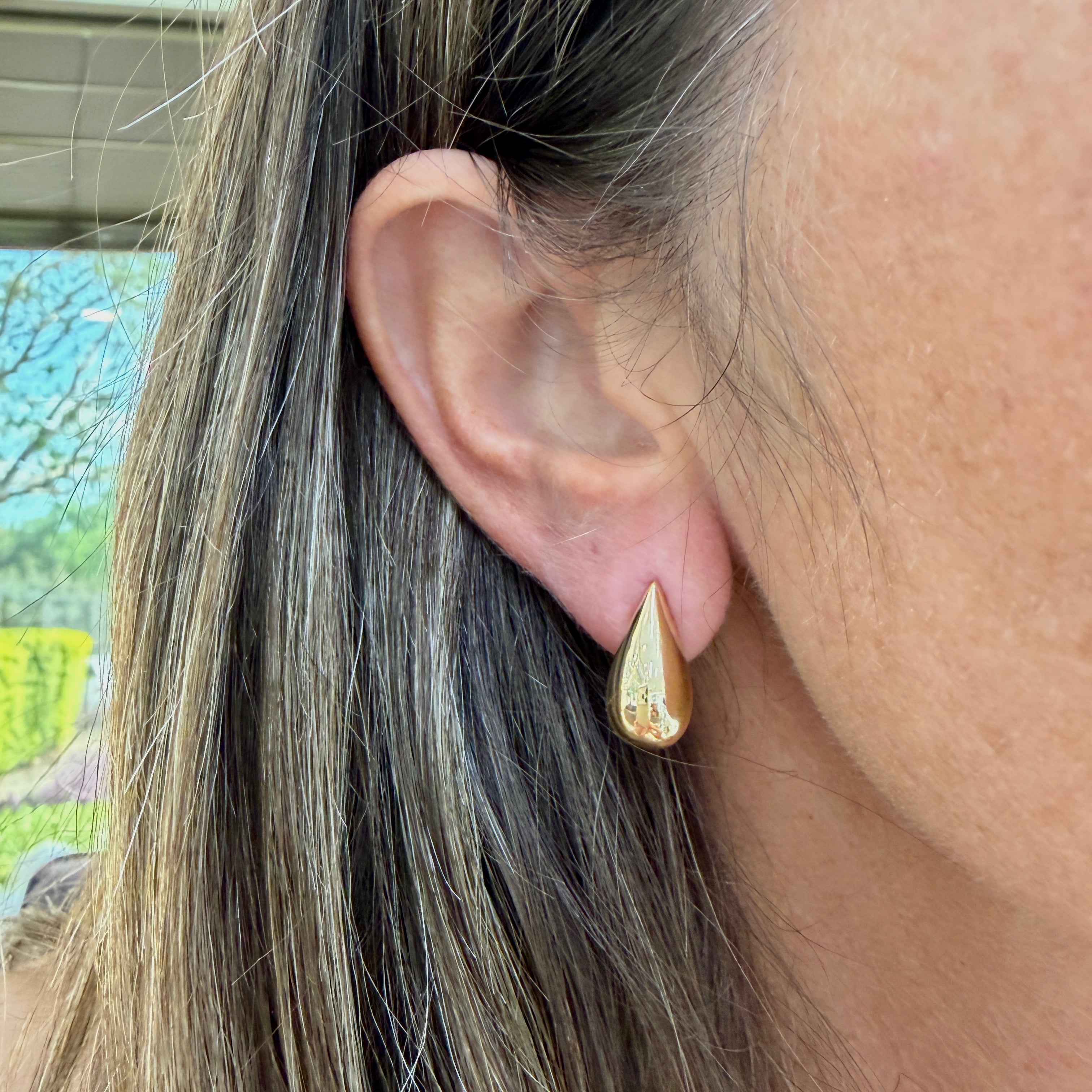 Vintage Fred Paris 18K Yellow Gold Large Teardrop Clip-on Earrings