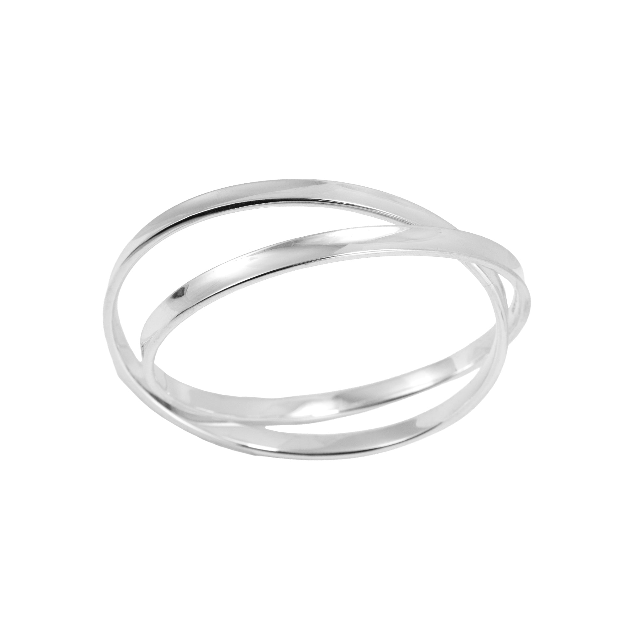 Tiffany & Co 1837 Interlocking 925 Sterling Silver Double Bangle Bracelet