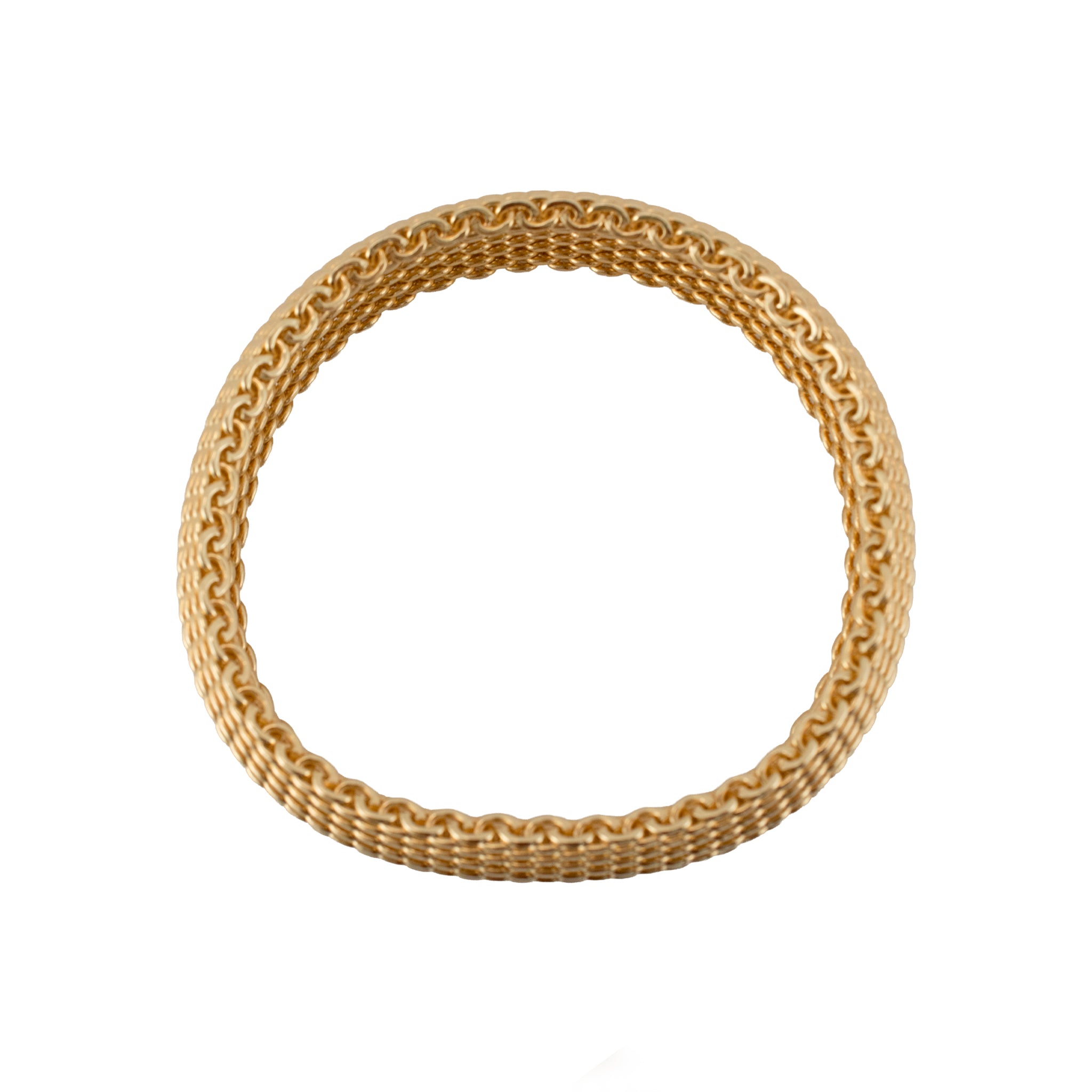 Tiffany & Co. 18K Yellow Gold 15 Link Rows Somerset Mesh Bangle Bracelet