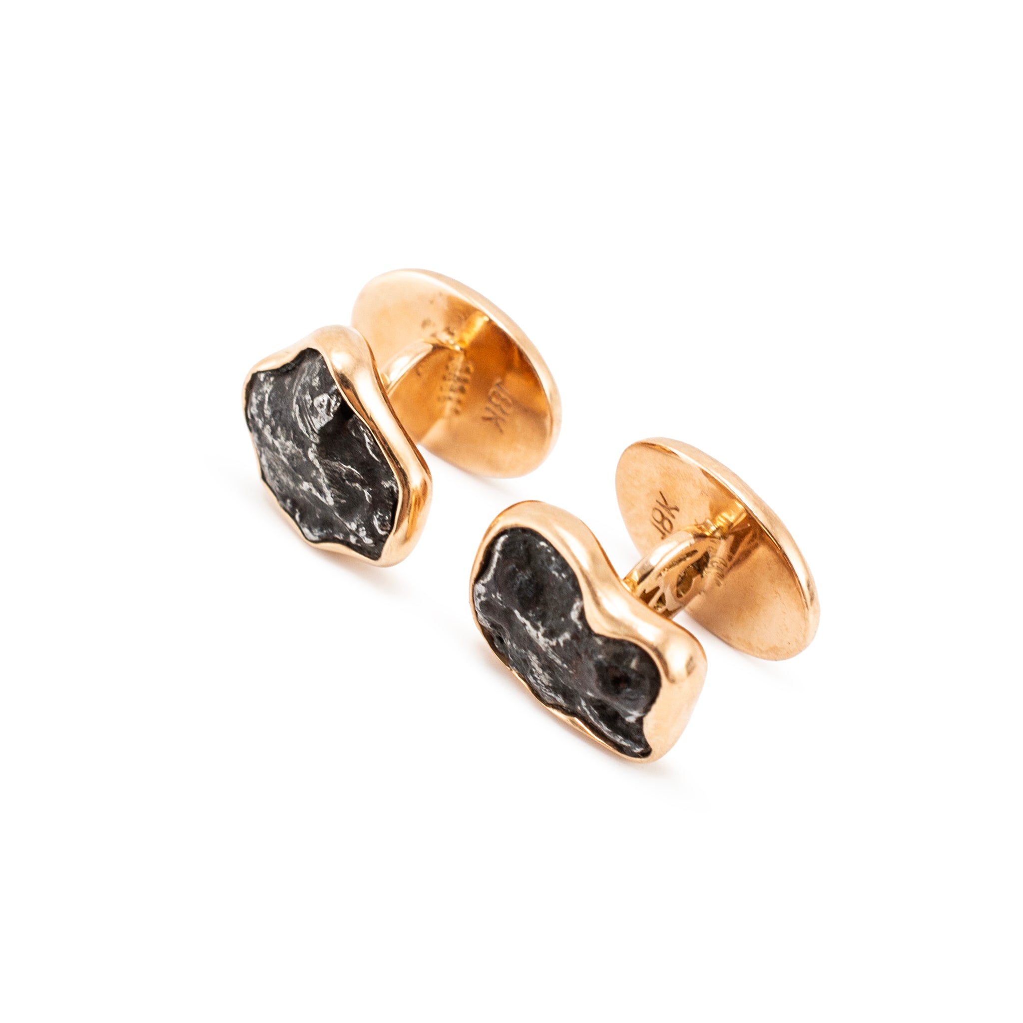 Men’s Jorge Adeler 18K Rose Gold Meteorite Nugget Cufflinks