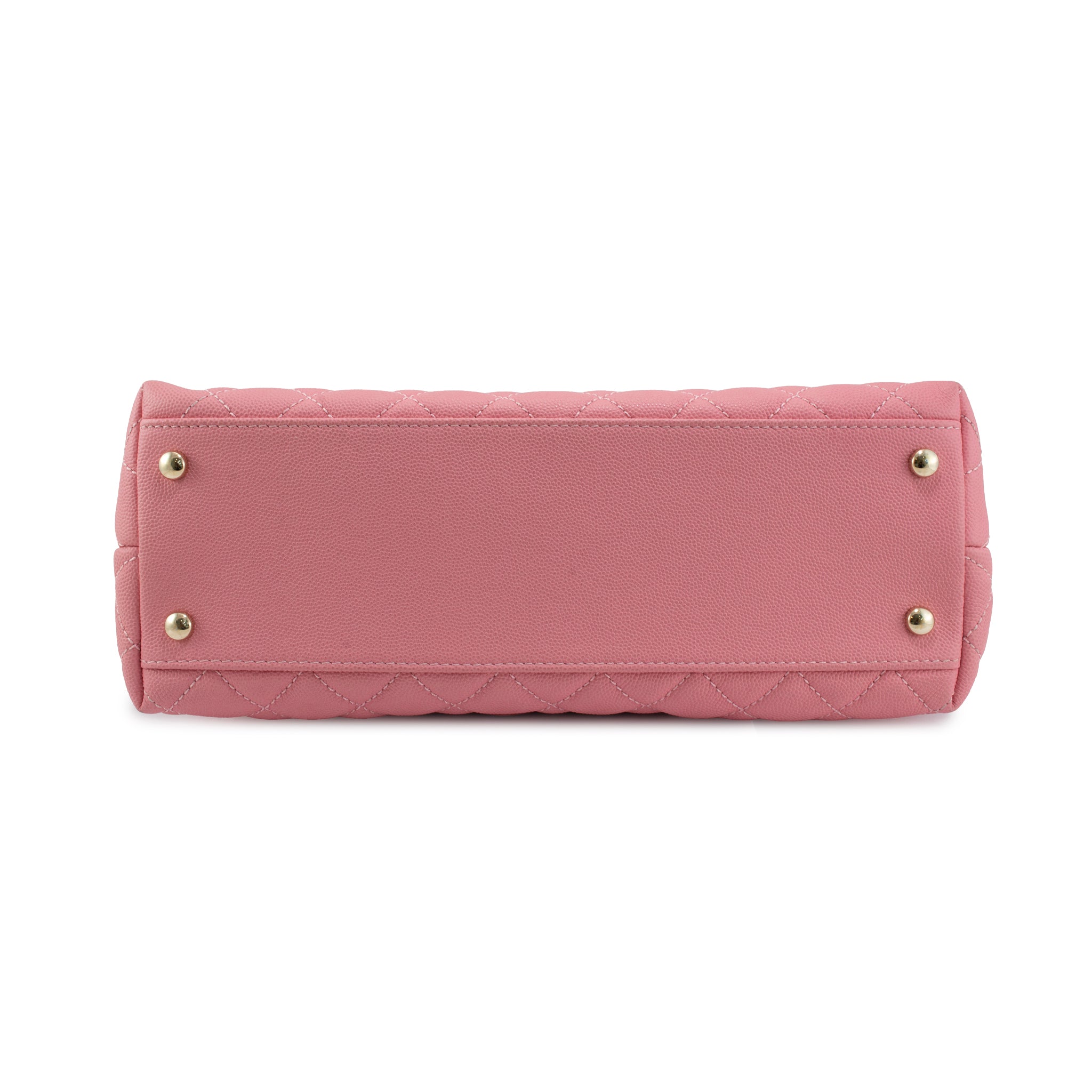 Chanel Coco Flap Pink Caviar Leather Gold Hardware Top Handle Bag