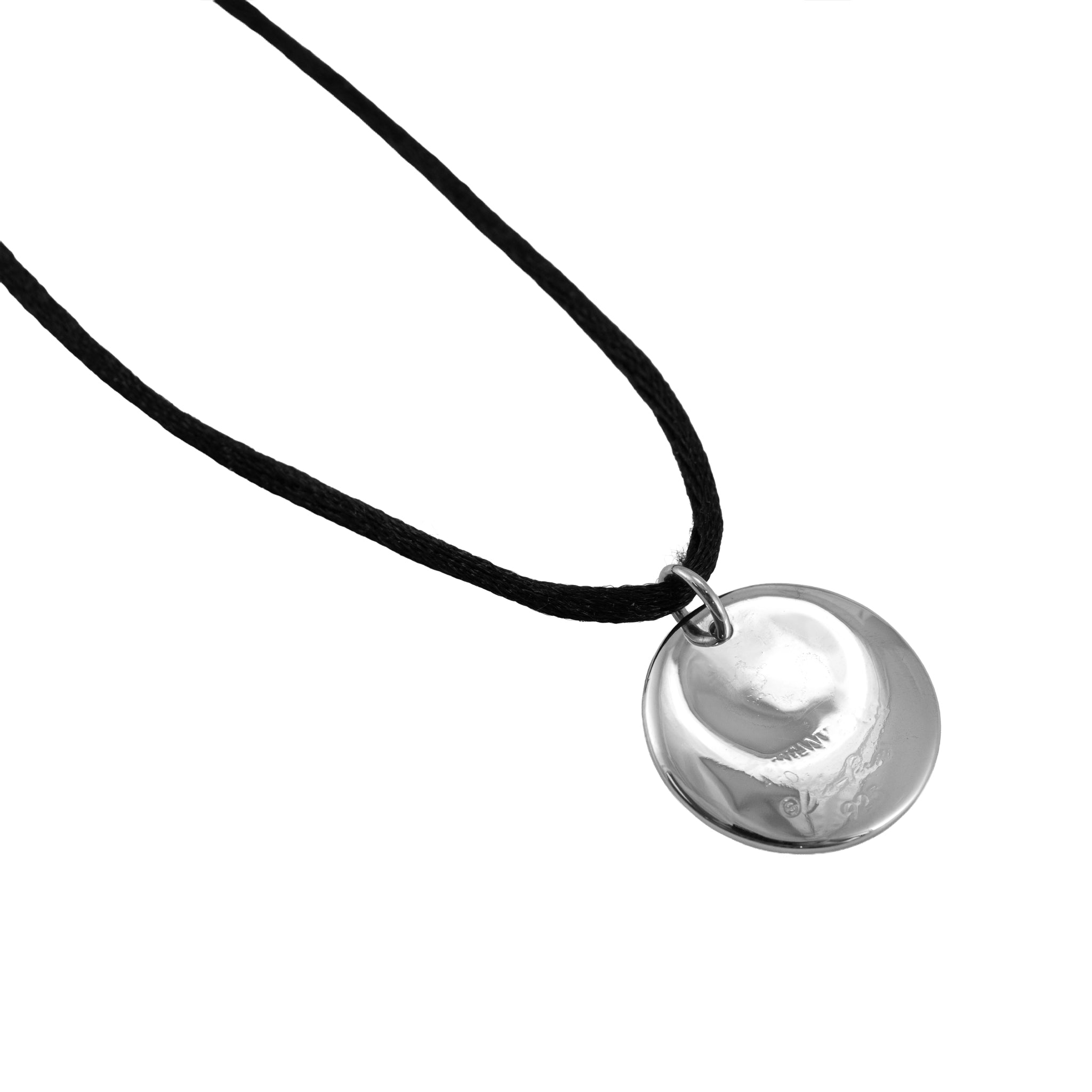 Tiffany & Co. Elsa Peretti 925 Round Disc Silk Cord Pendant Necklace