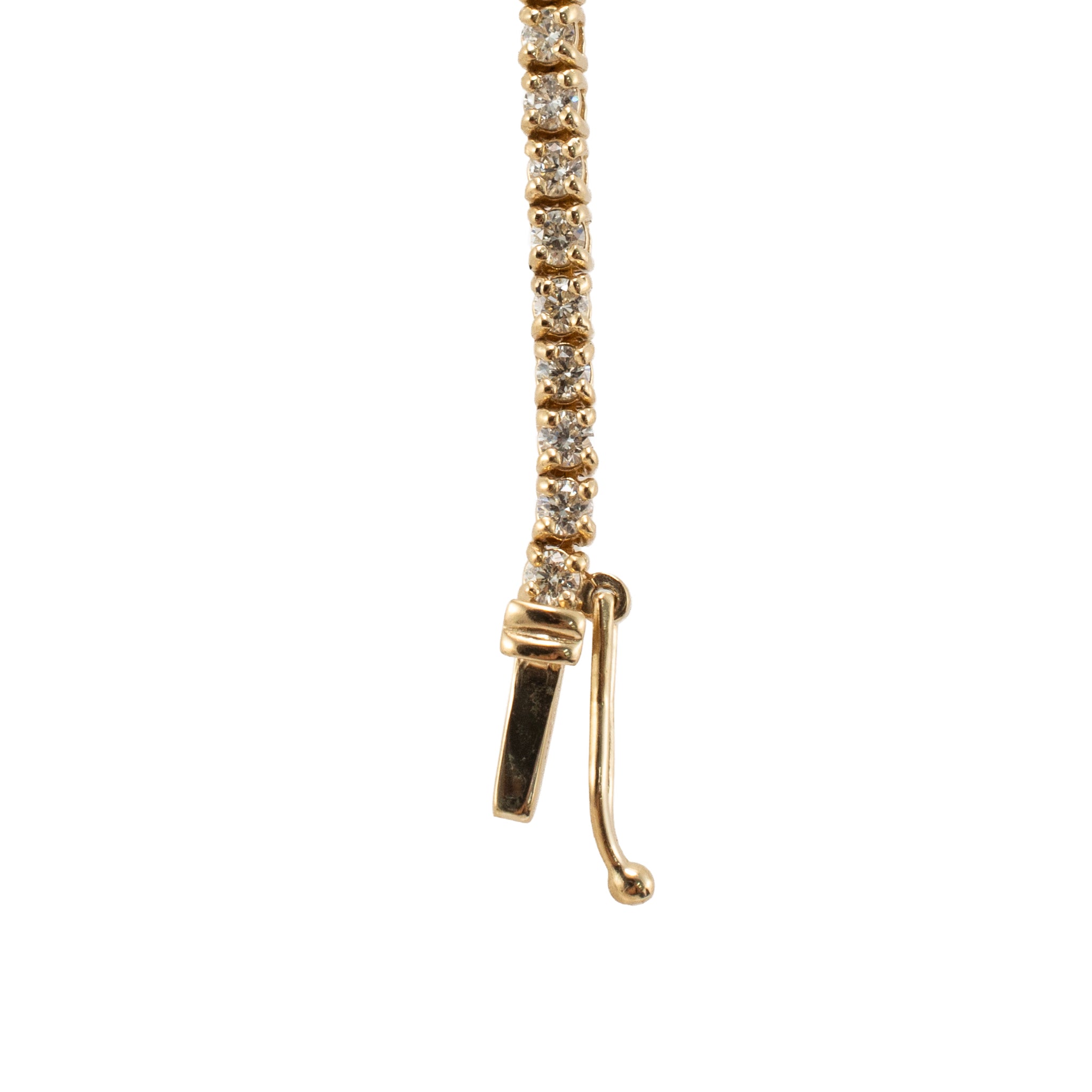 Ladies 14K Yellow Gold 4 Prong 4.63ctw Diamond Tennis Chain Necklace