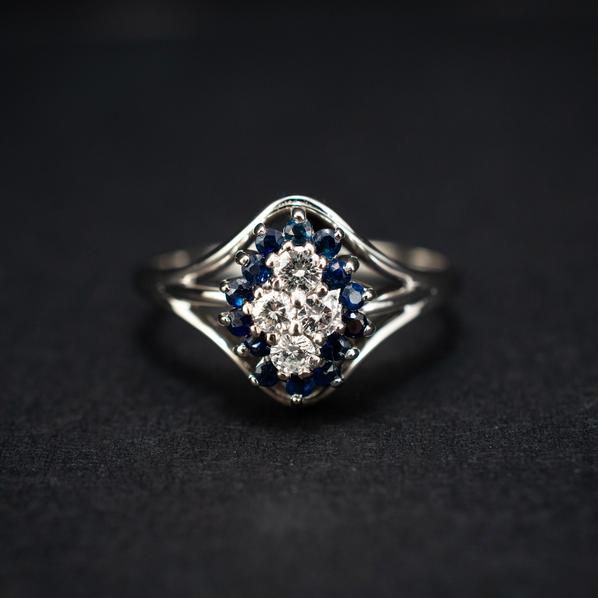 Band 14K White Cluster Modern Style DJP Jewelers & Luxury Buyers