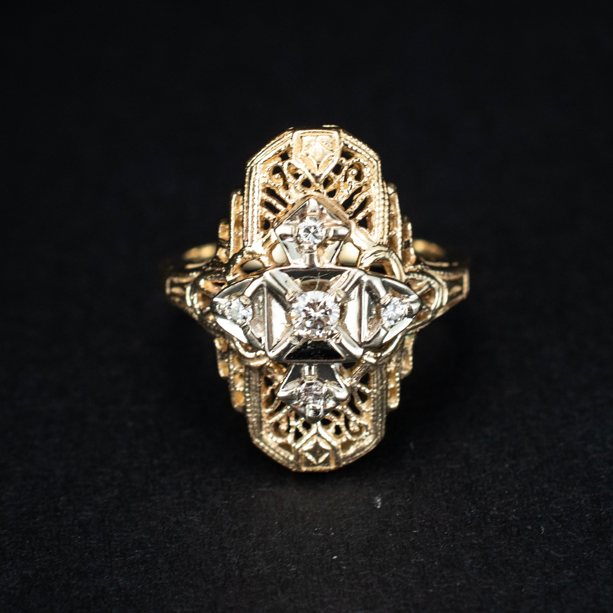 Band 14K Yellow Art Deco Vintage DJP Jewelers & Luxury Buyers