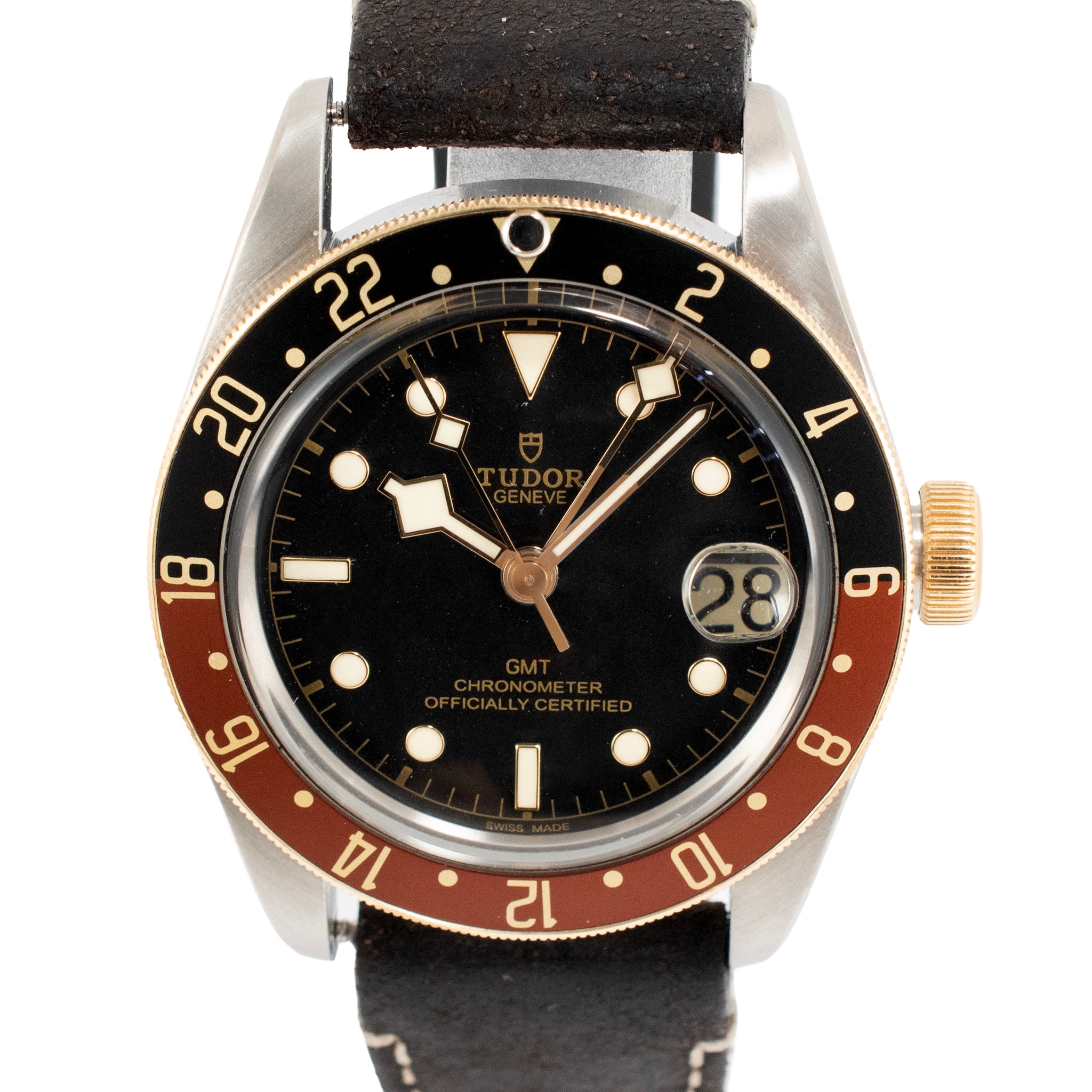 Tudor Black Bay GMT 41MM 79833MN Steel Gold Black Dial Root Beer Watch