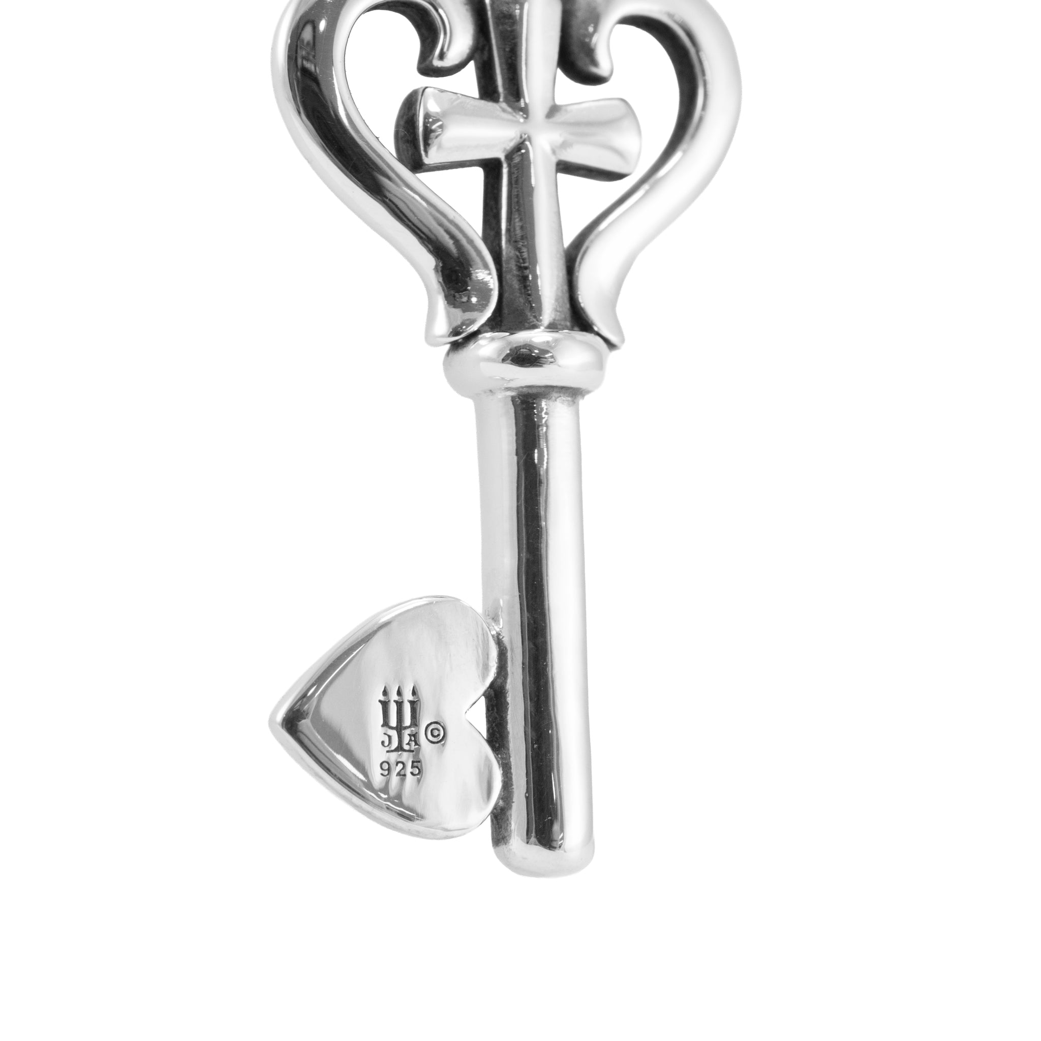 James Avery 925 Sterling Silver Key of Faith Heart Cross Charm Pendant Necklace