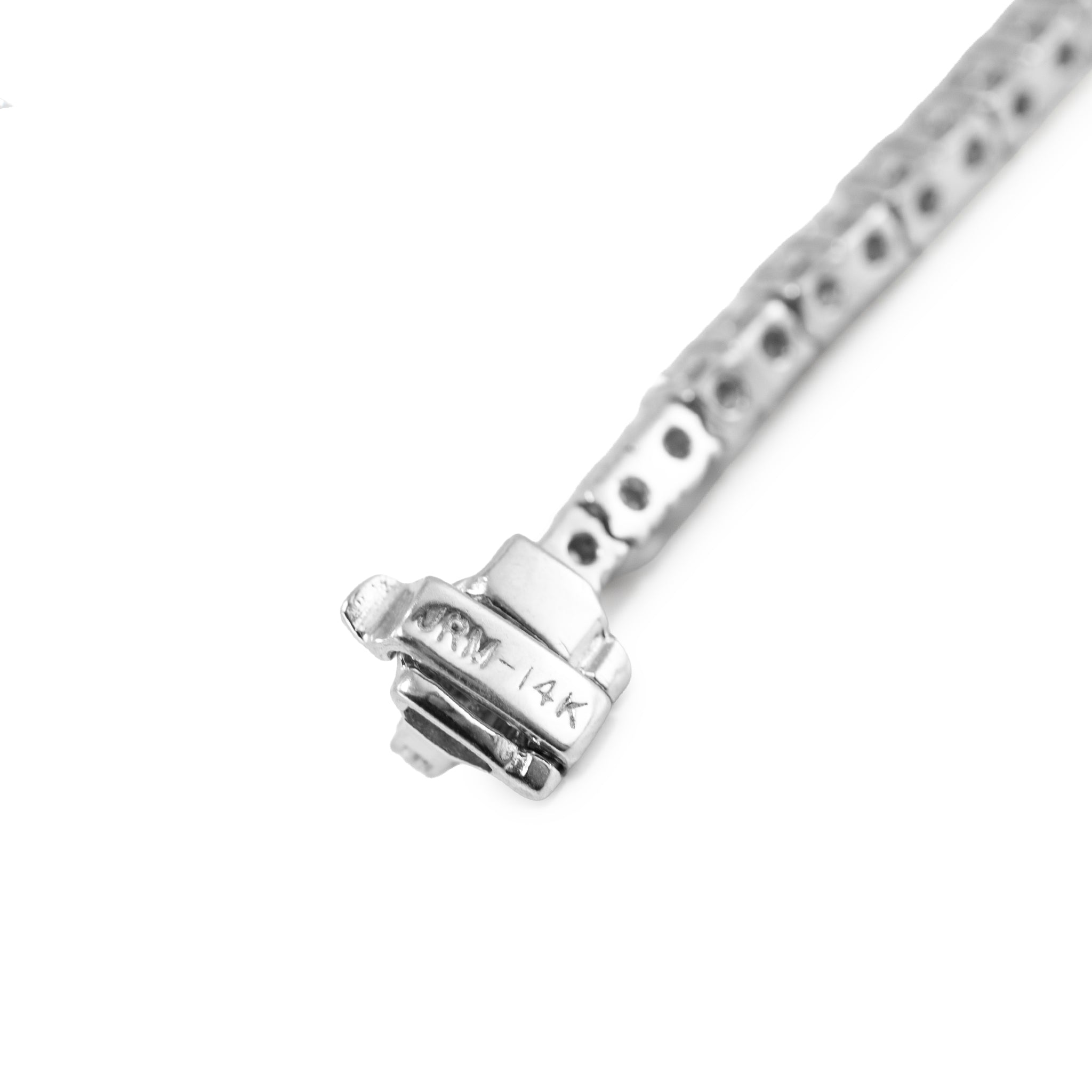 14K White Gold 7.37ct Round Diamond 4 Prongs Princess Chain Tennis Necklace