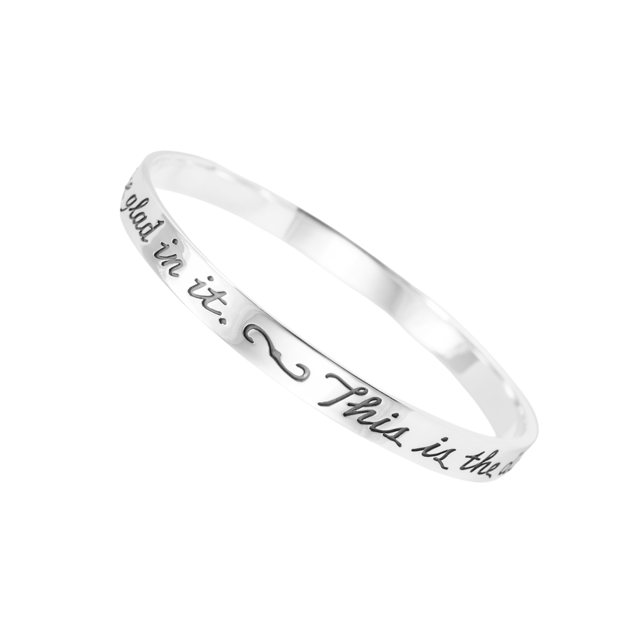 James Avery 925 Silver Retired This Is the Day the Lord Has Made Bangle Bracelet