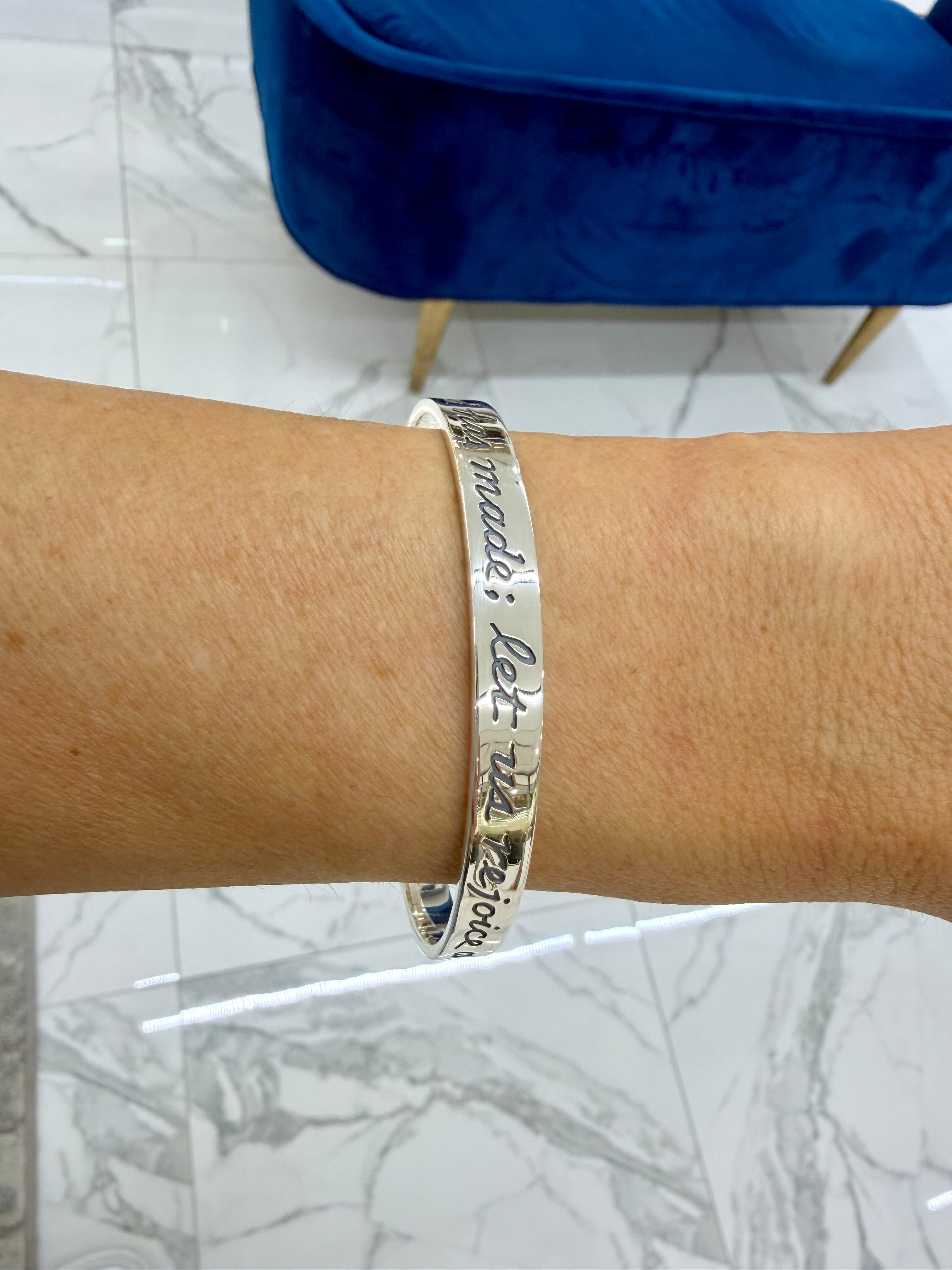 James Avery 925 Silver Retired This Is the Day the Lord Has Made Bangle Bracelet