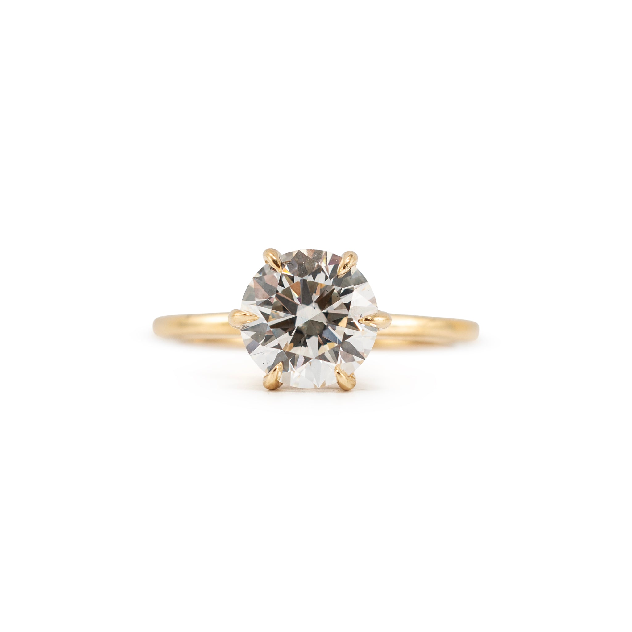 14K Yellow Gold 1.58ctw Lab Grown Round Diamond Hidden Halo Engagement Ring
