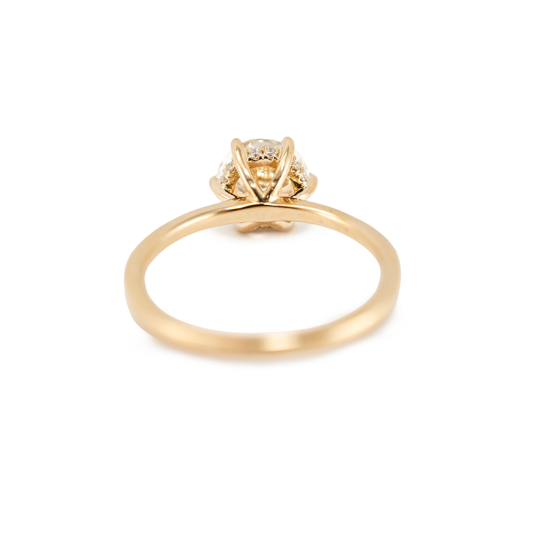 14K Yellow Gold 1.58ctw Lab Grown Round Diamond Hidden Halo Engagement Ring