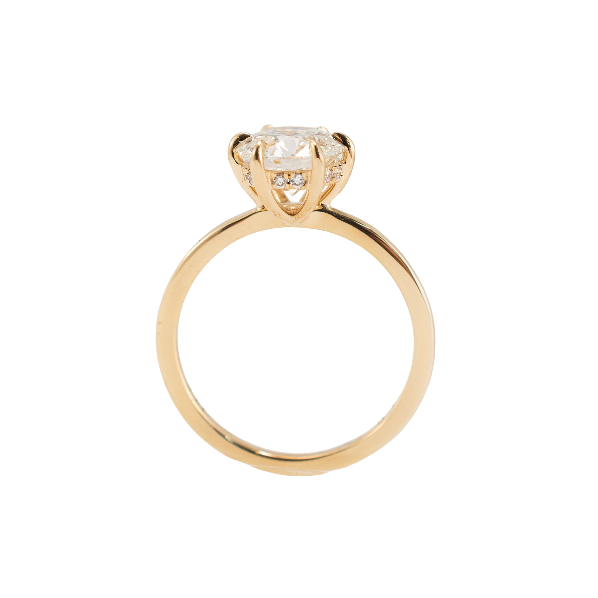 14K Yellow Gold 1.58ctw Lab Grown Round Diamond Hidden Halo Engagement Ring