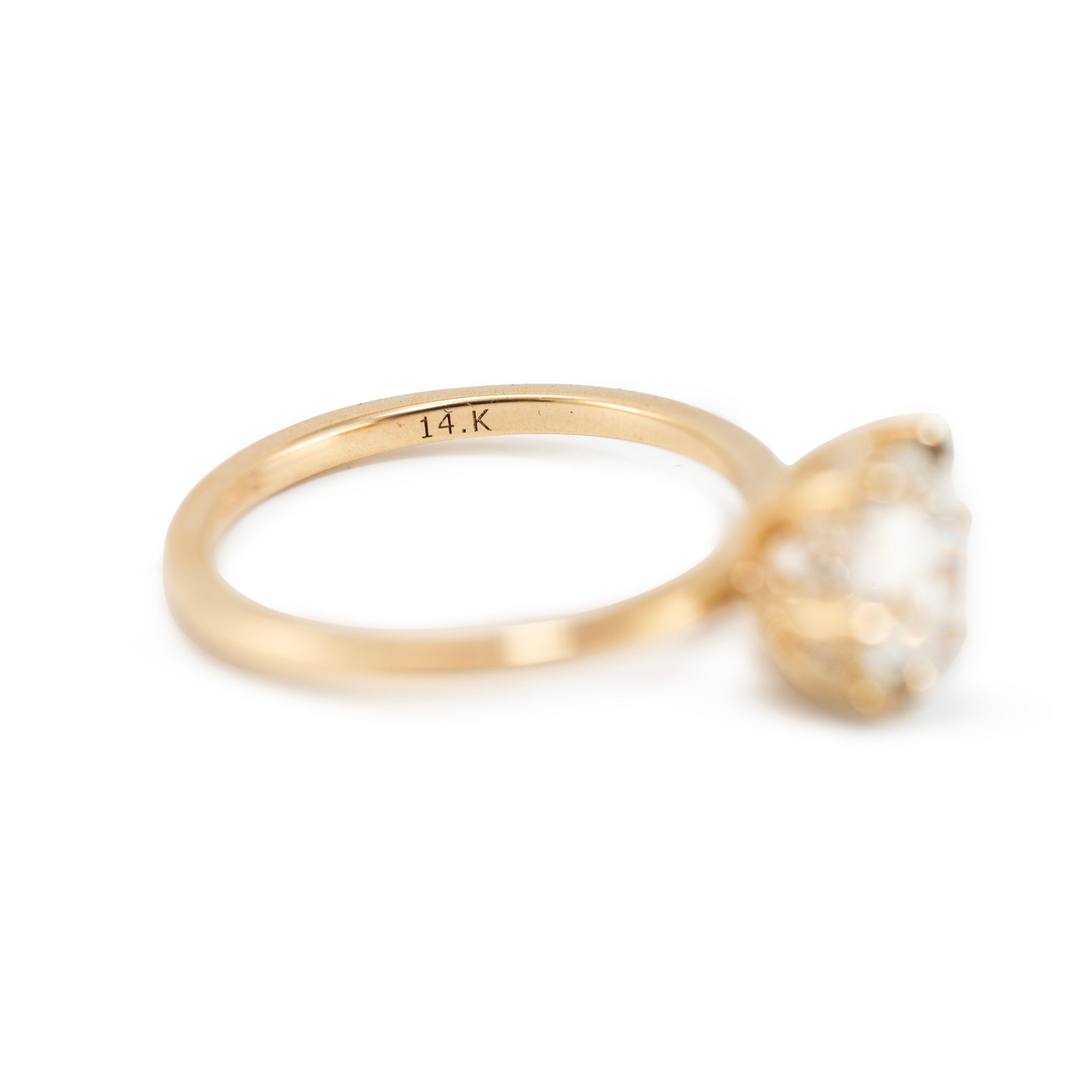 14K Yellow Gold 1.58ctw Lab Grown Round Diamond Hidden Halo Engagement Ring