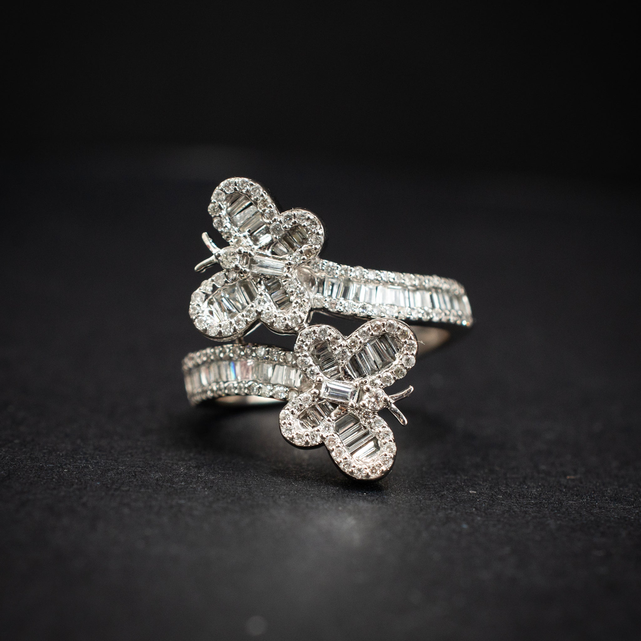 Cocktail & Statement Ring 10K White Cluster Modern Style DJP Jewelers & Luxury Buyers