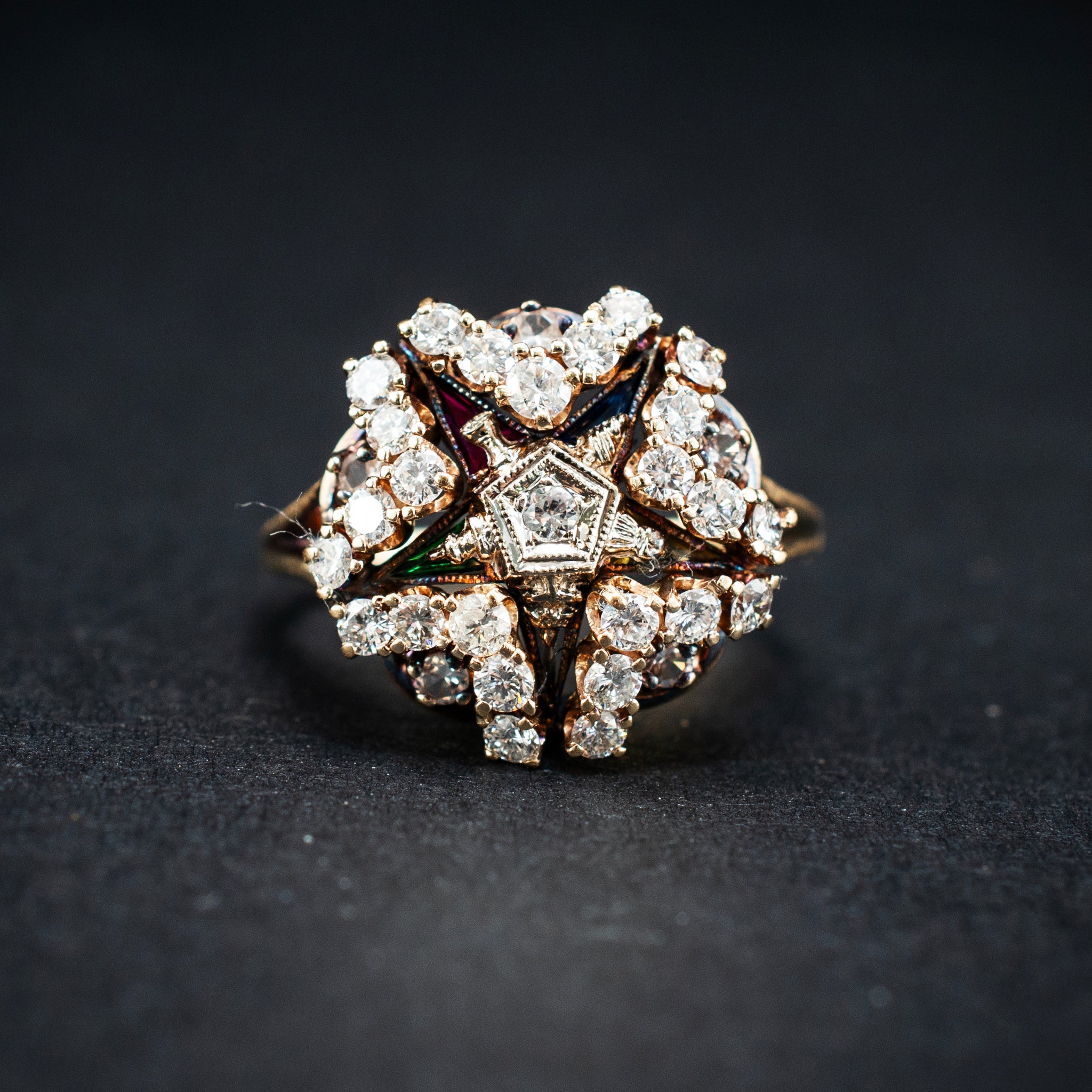 Cocktail & Statement Ring 10K Yellow Cocktail Art Deco DJP Jewelers & Luxury Buyers