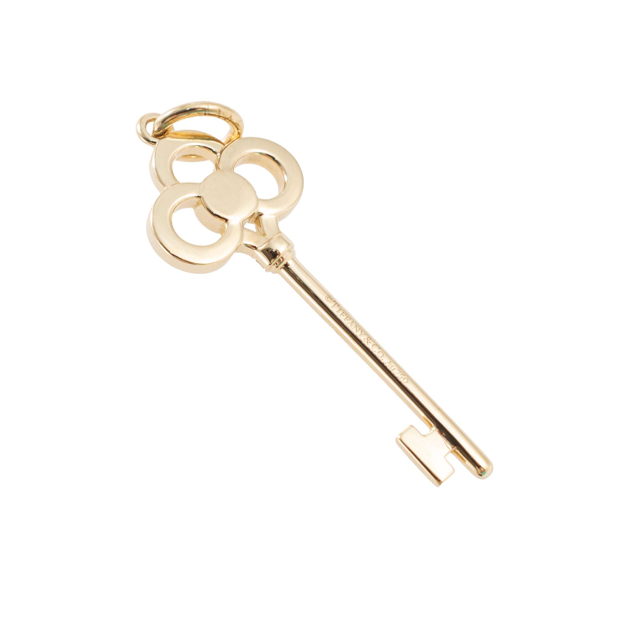 Tiffany & Co. Tiffany Keys 18K Yellow Gold Pave Diamond Key Pendant