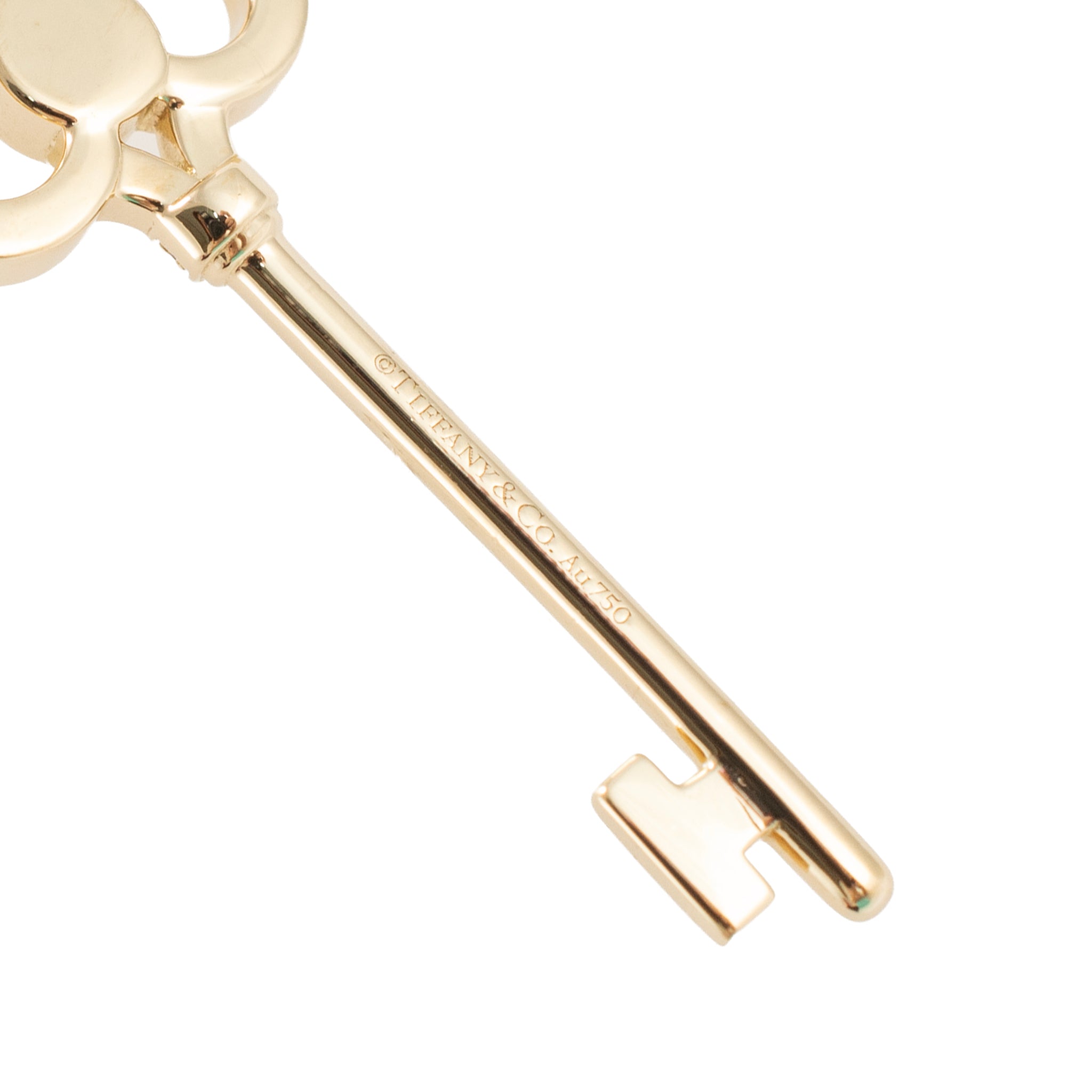 Tiffany & Co. Tiffany Keys 18K Yellow Gold Pave Diamond Key Pendant