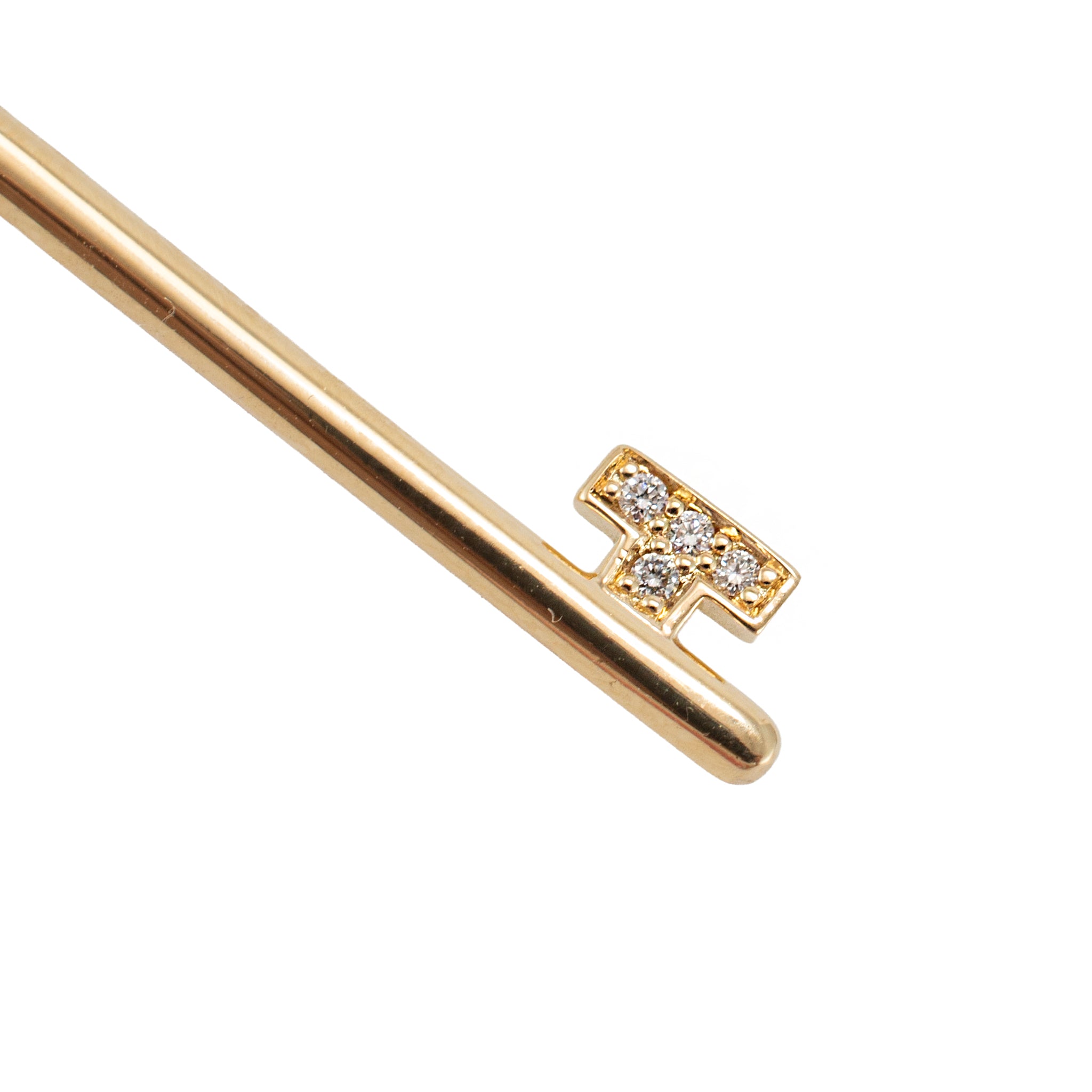 Tiffany & Co. Tiffany Keys 18K Yellow Gold Pave Diamond Key Pendant