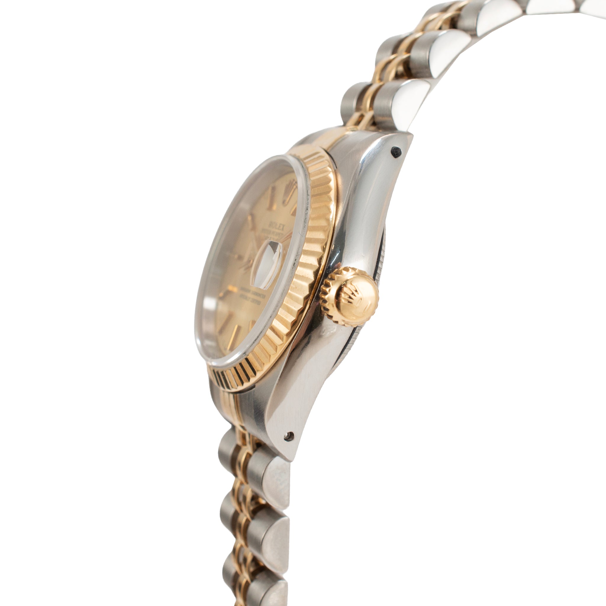 Rolex Lady Datejust 26MM 69173 Champaign Jubilee Fluted Yellow Gold Steel Watch