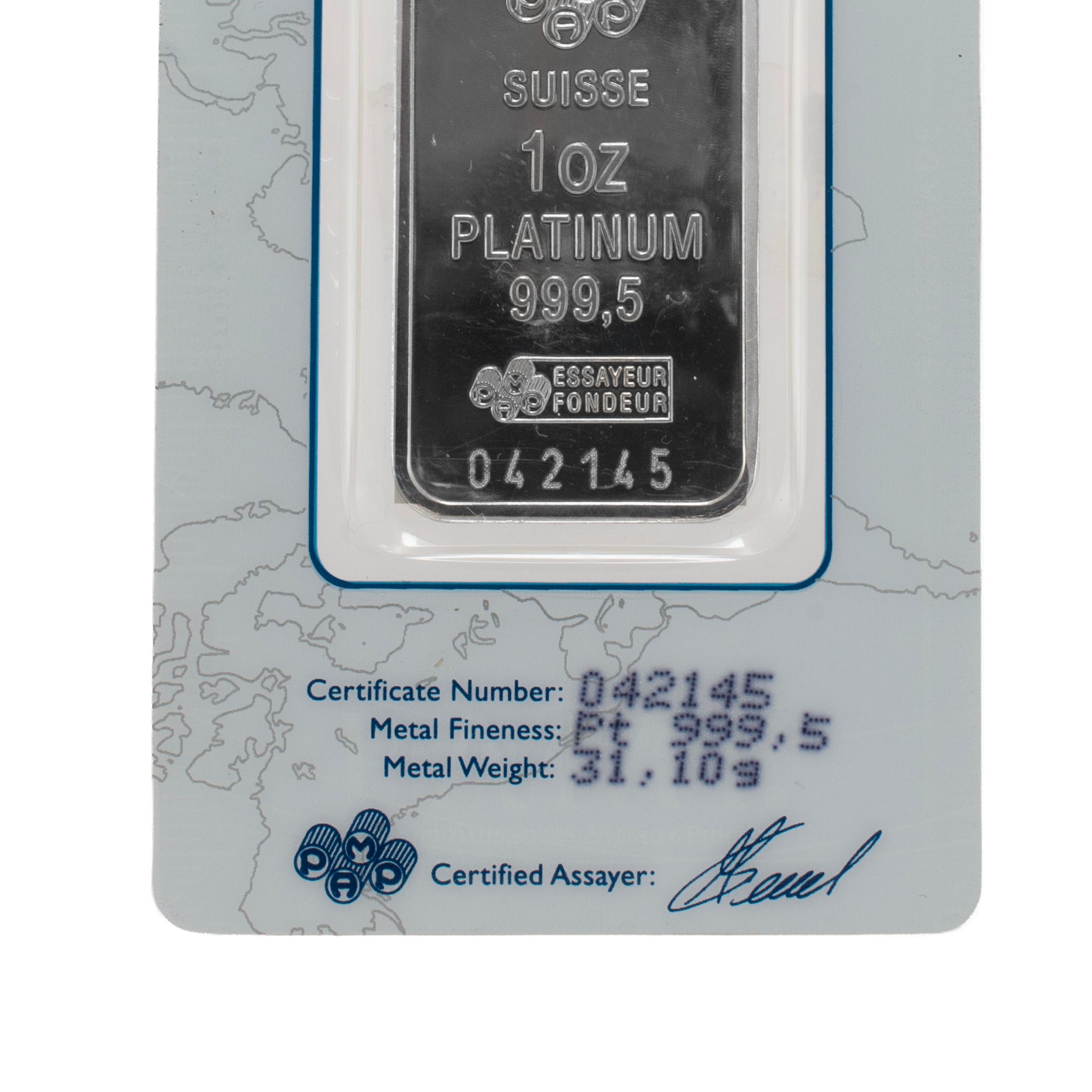 Pamp Suisse 1OZ .9995 Assay Carded Platinum Bar