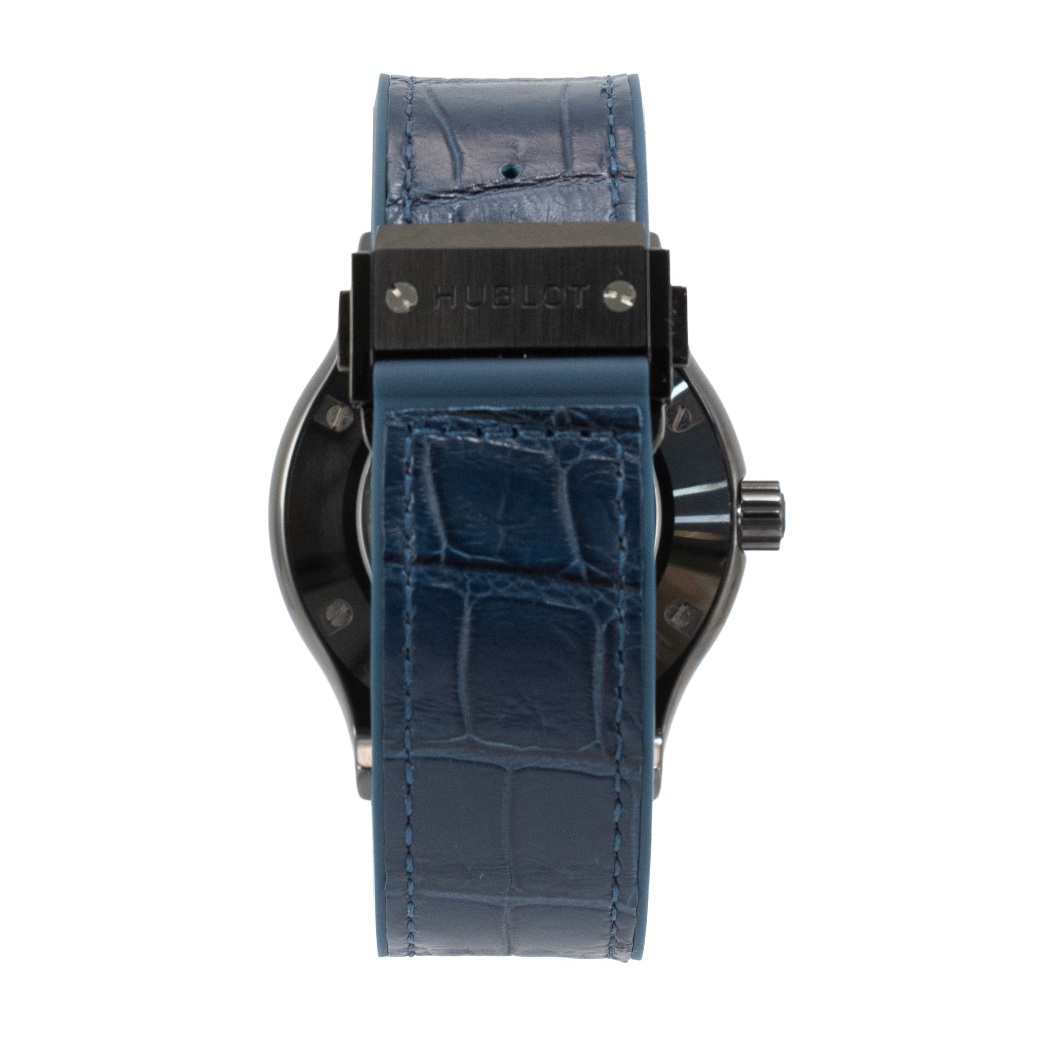 Hublot Classic Fusion 42MM 542.cm.7170.rx Titanium Blue Dial Black Ceramic Watch
