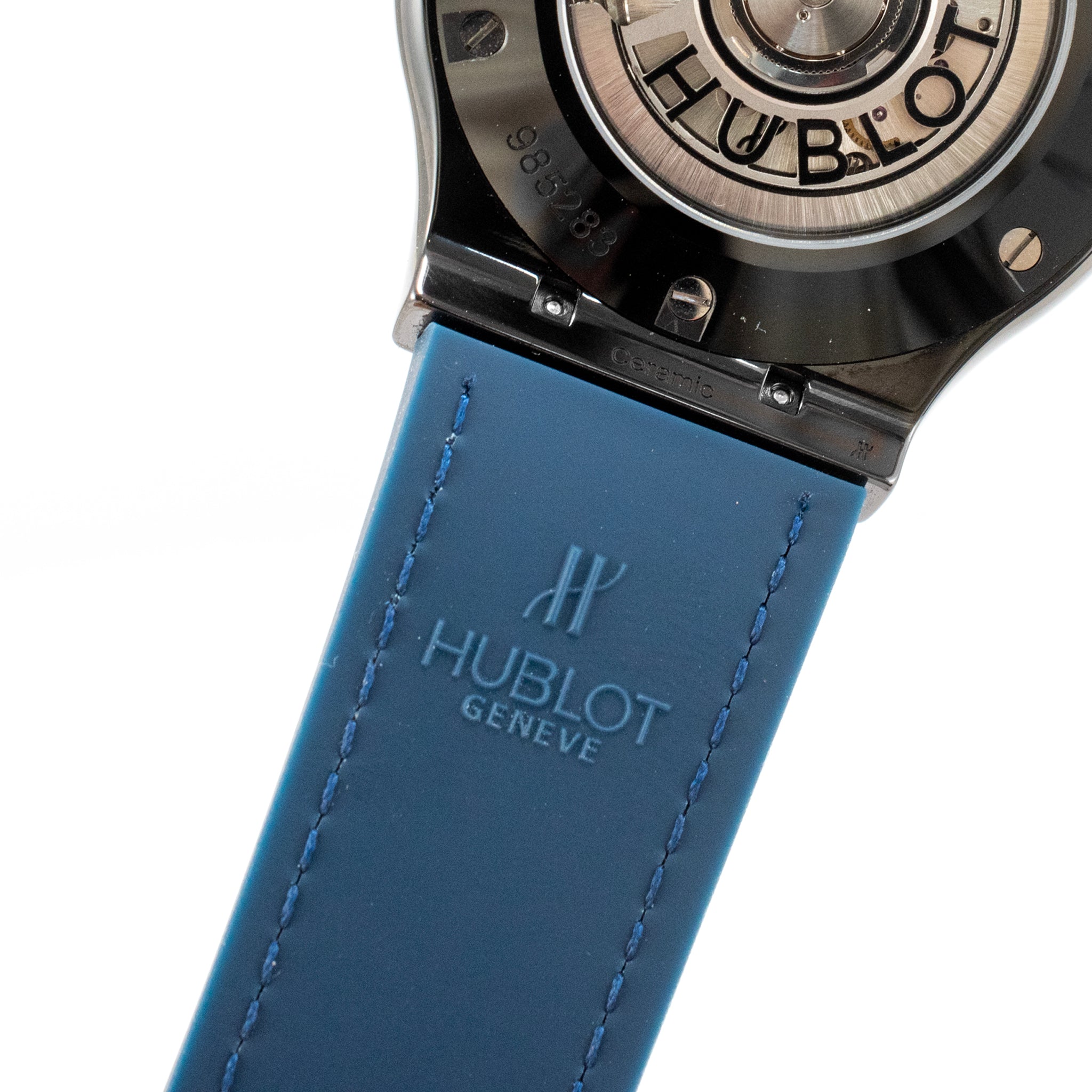 Hublot Classic Fusion 42MM 542.cm.7170.rx Titanium Blue Dial Black Ceramic Watch