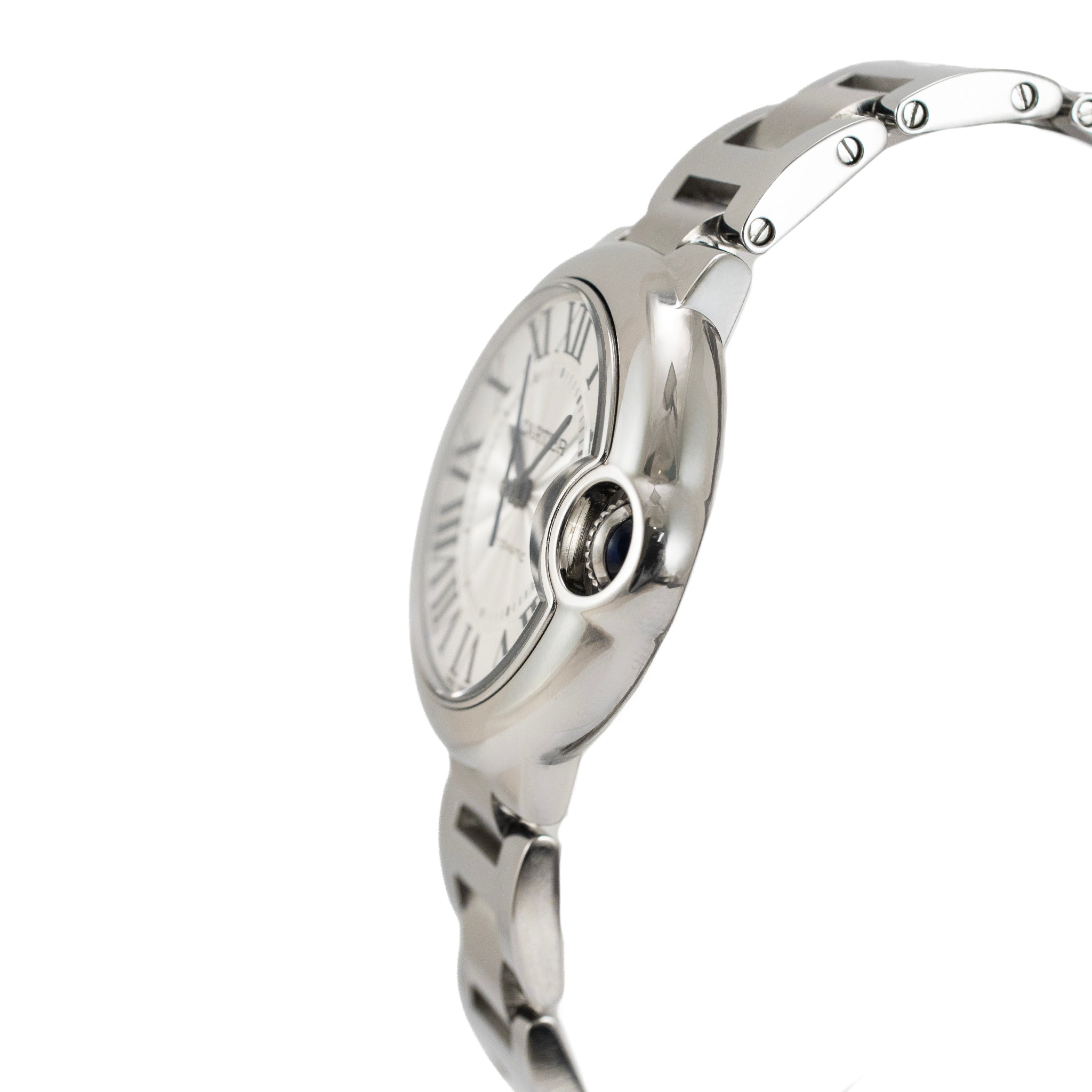 Ladies Cartier Ballon Bleu 33MM 3489 Roman Dial Steel Automatic Watch