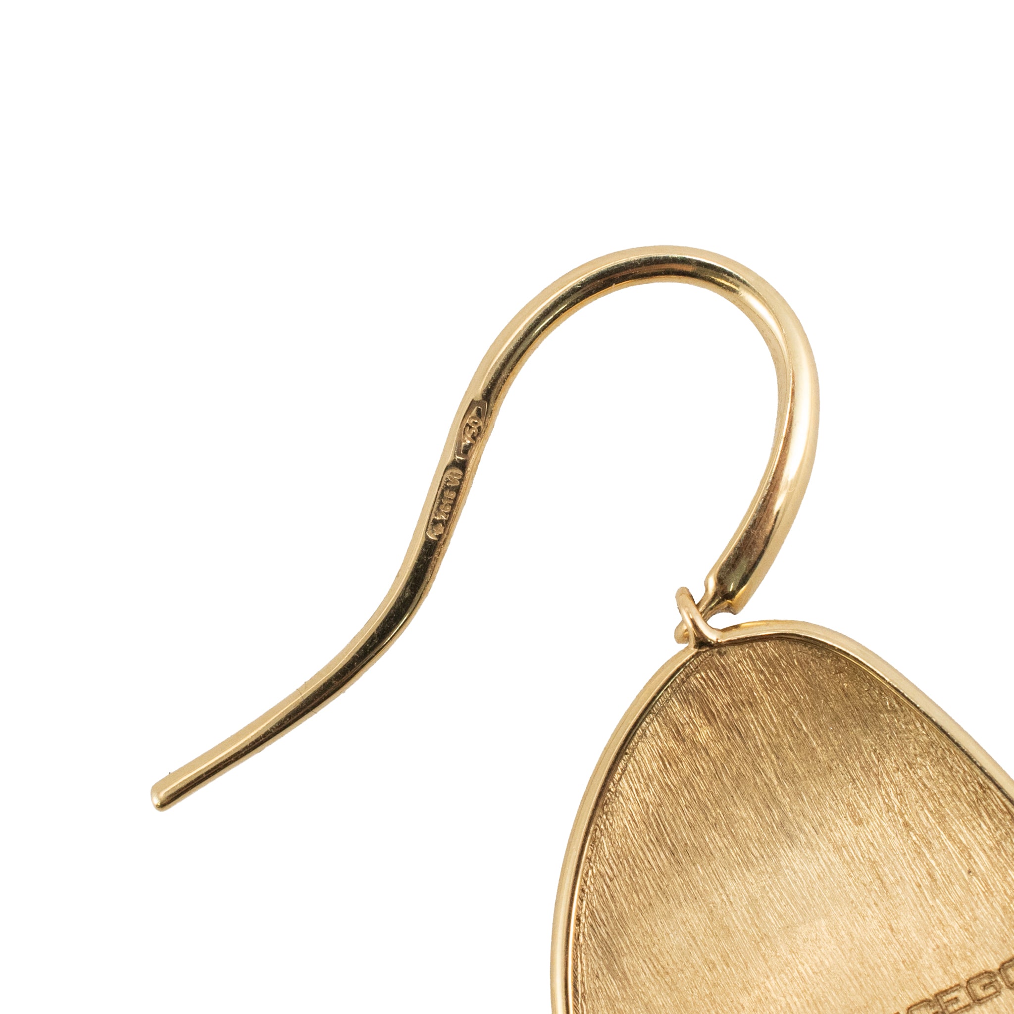 Marco Bicego Lunaria 18K Yellow Gold Petal Brushed Drop Dangle Earrings
