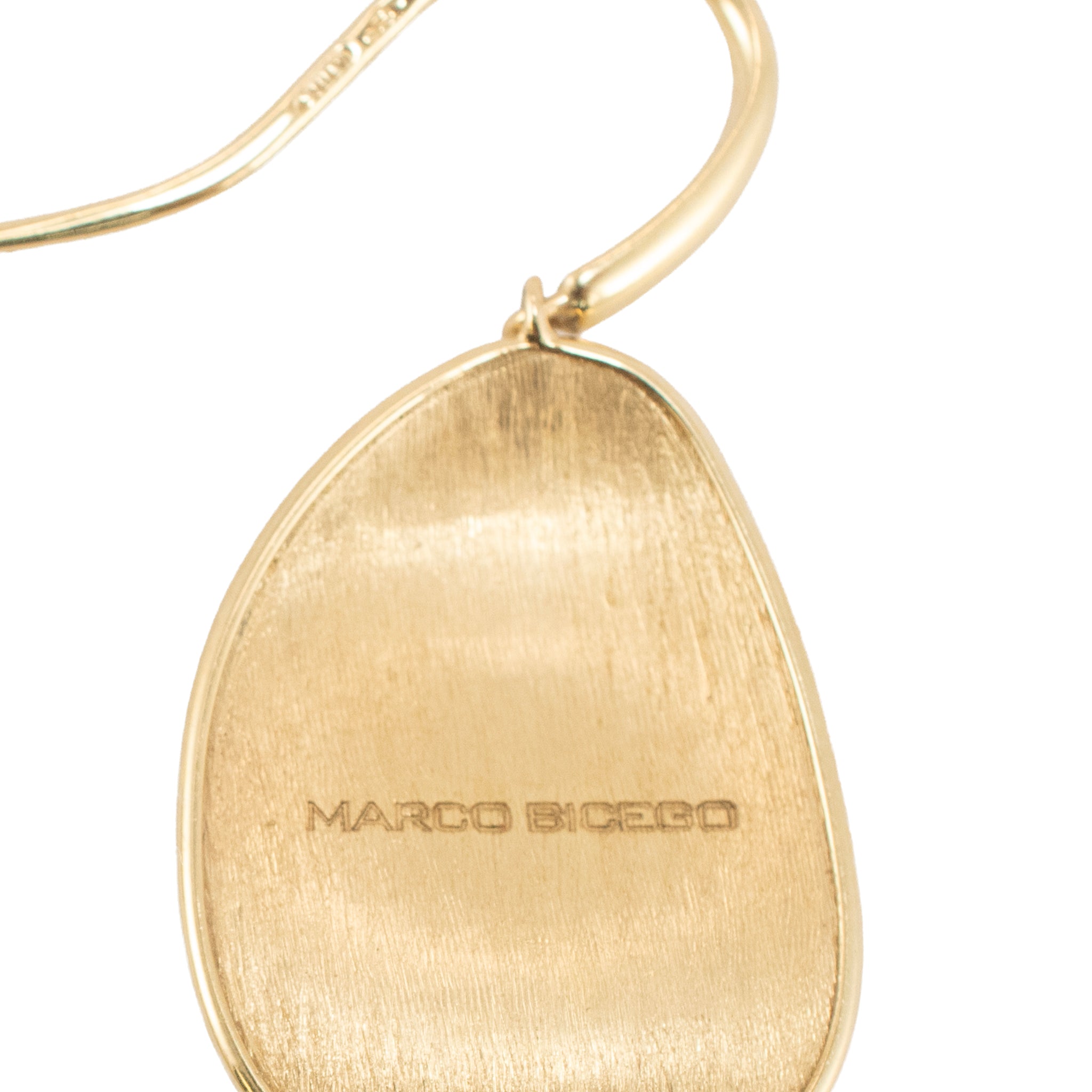 Marco Bicego Lunaria 18K Yellow Gold Petal Brushed Drop Dangle Earrings