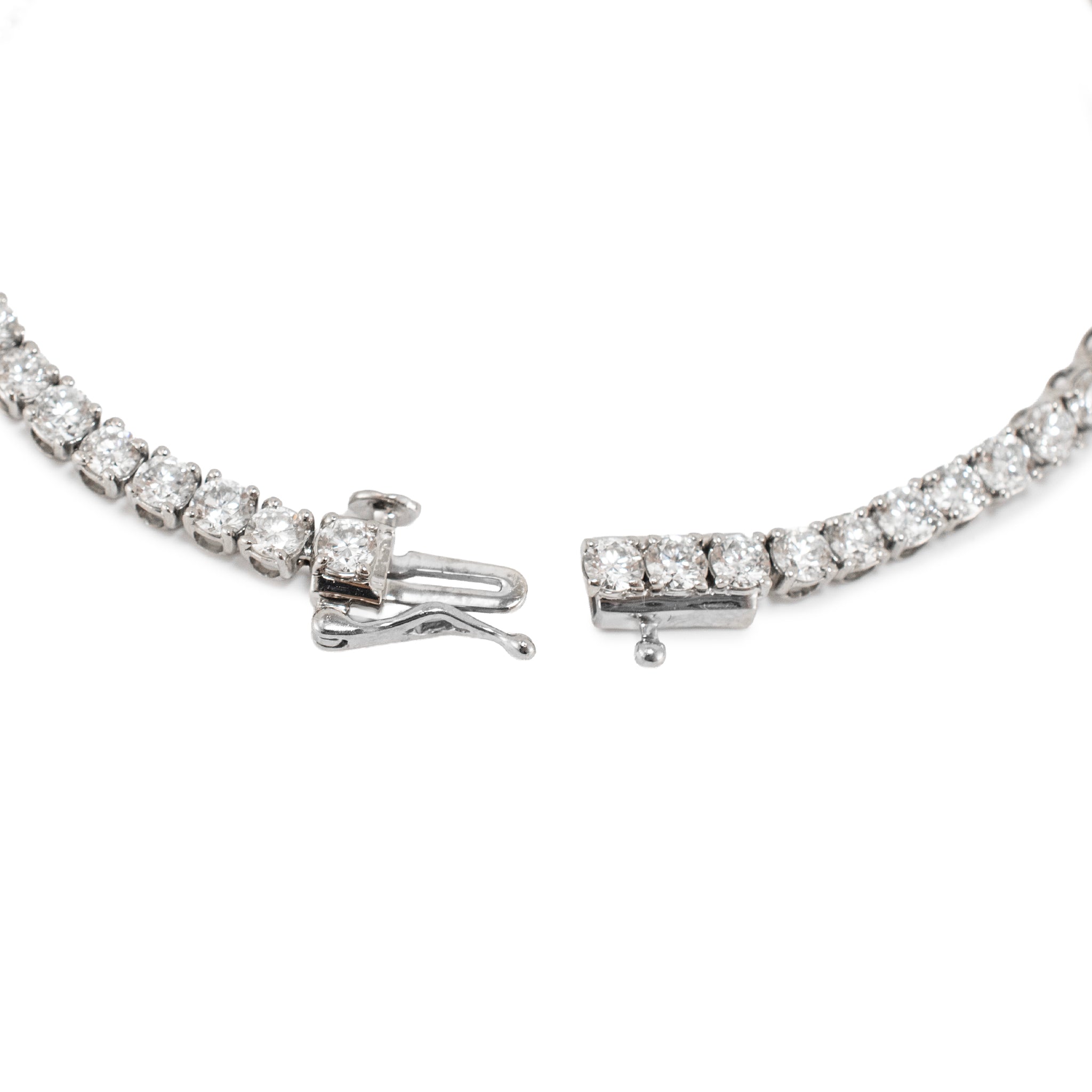 14K White Gold 5.70 Ctw Round Brilliant Lab Grown Diamond Tennis Bracelet