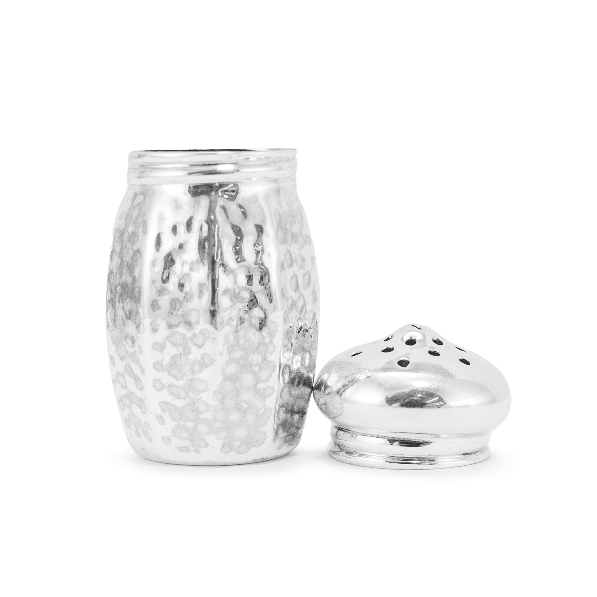 Vintage Sterling Silver Hammered Salt & Pepper Shakers Home Flatware Set