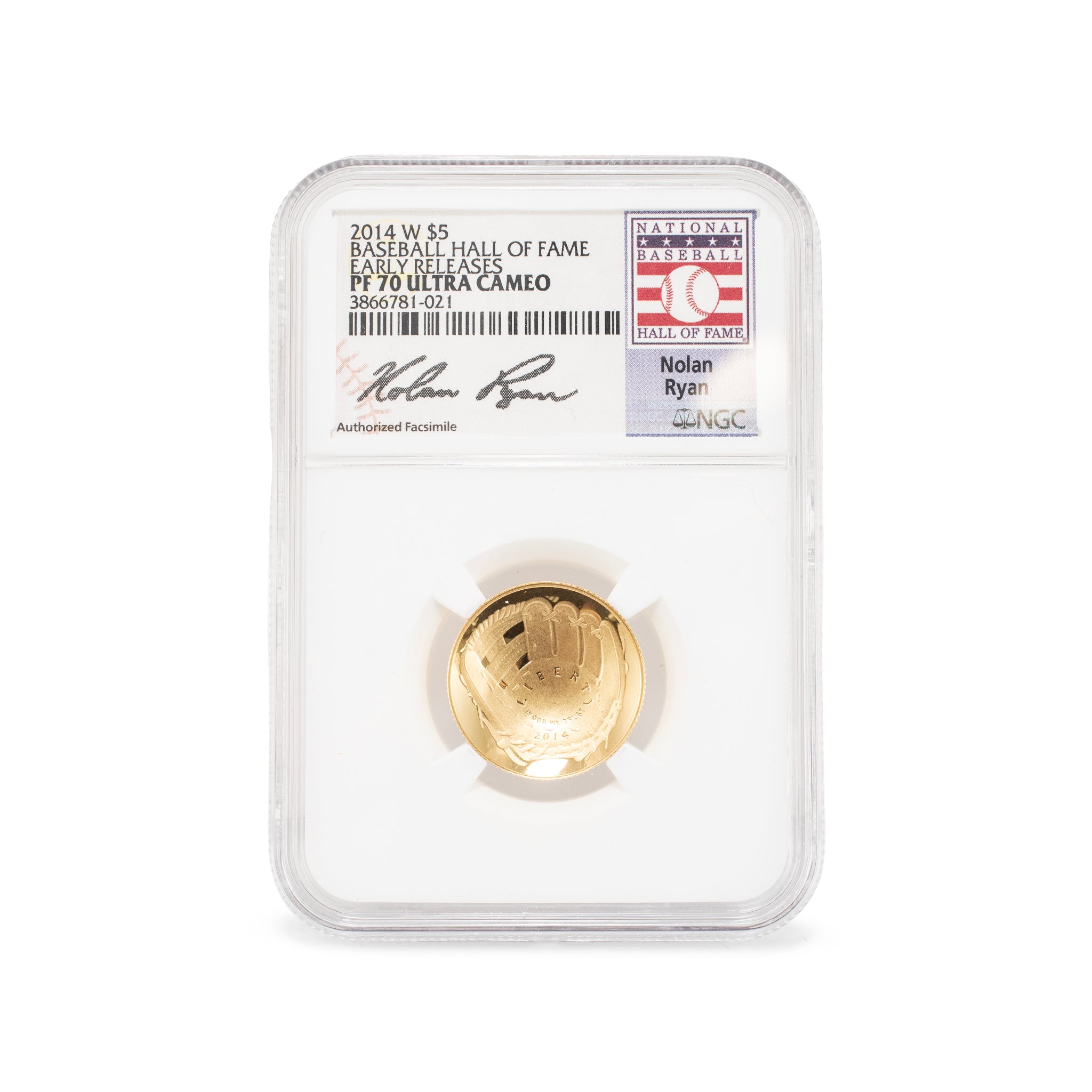 2014 W $5 NGC PF 70 Ultra Cameo Gold Baseball Hall of Fame Bullion Medal