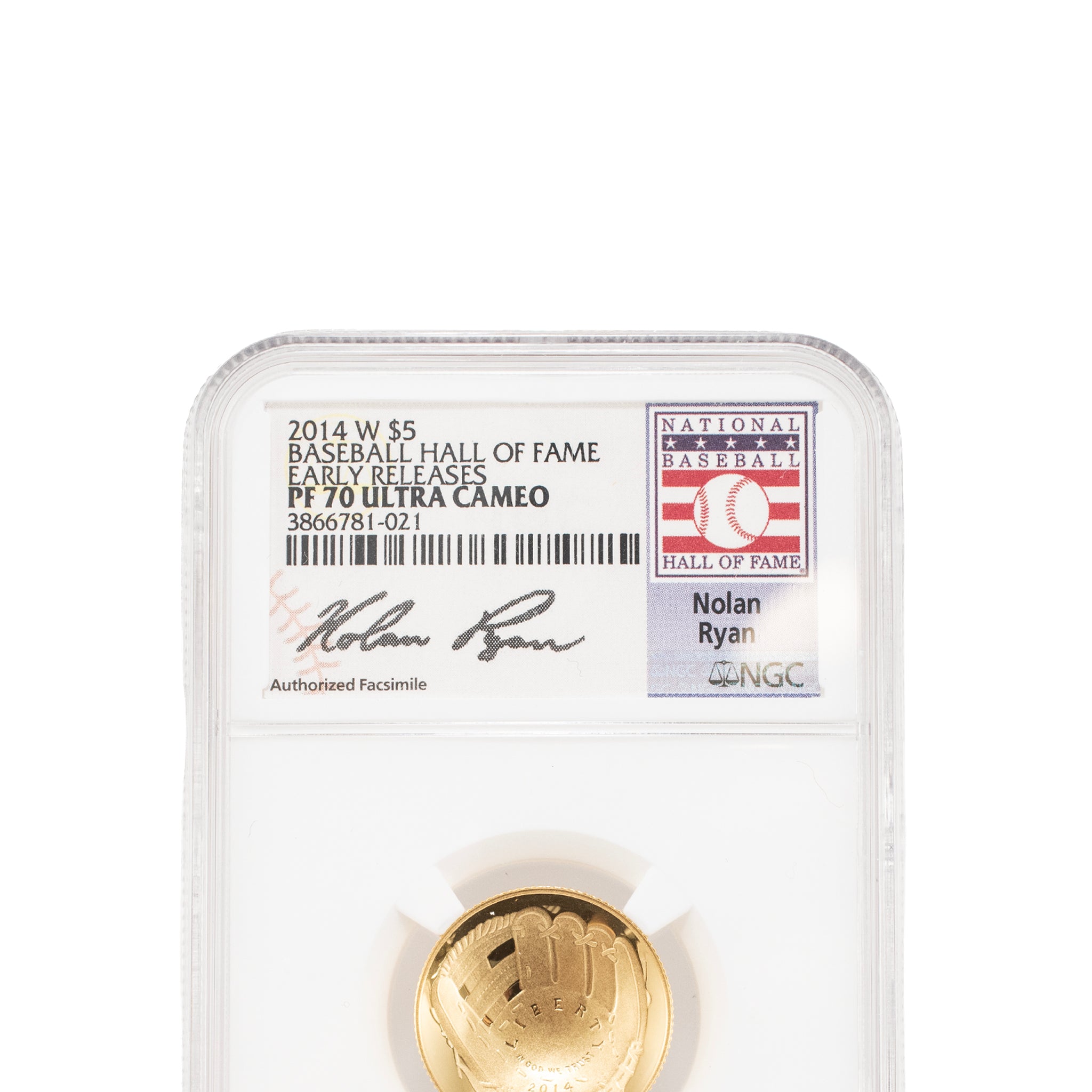 2014 W $5 NGC PF 70 Ultra Cameo Gold Baseball Hall of Fame Bullion Medal