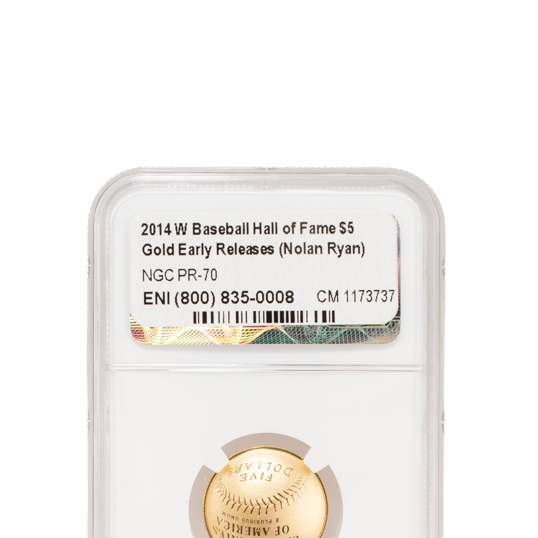 2014 W $5 NGC PF 70 Ultra Cameo Gold Baseball Hall of Fame Bullion Medal