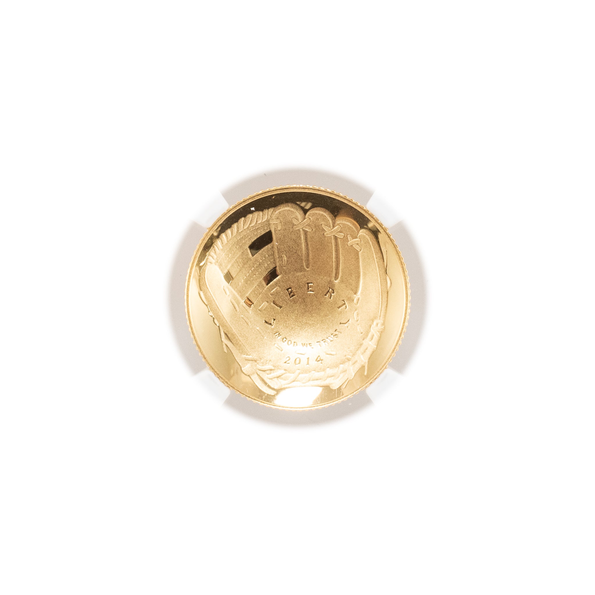 2014 W $5 NGC PF 70 Ultra Cameo Gold Baseball Hall of Fame Bullion Medal