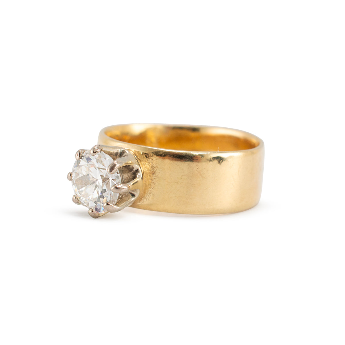 Vintage Traub Orange Blossom 18K Yellow Gold Gia 1.40ct Circular Engagement Ring