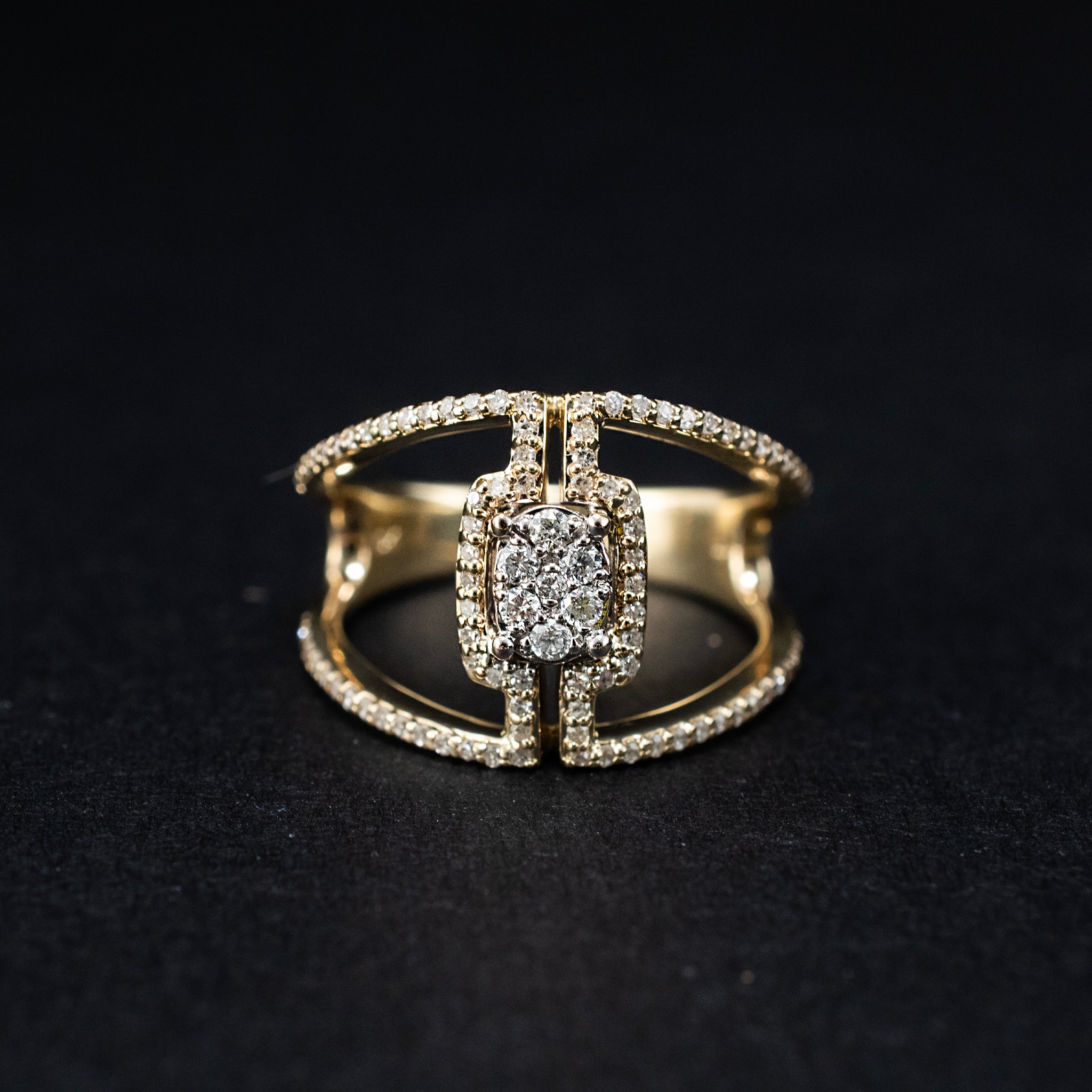 Cocktail & Statement Ring 10K Yellow Gold Cluster Modern Style 451554 DJP Jewelers & Luxury Buyers