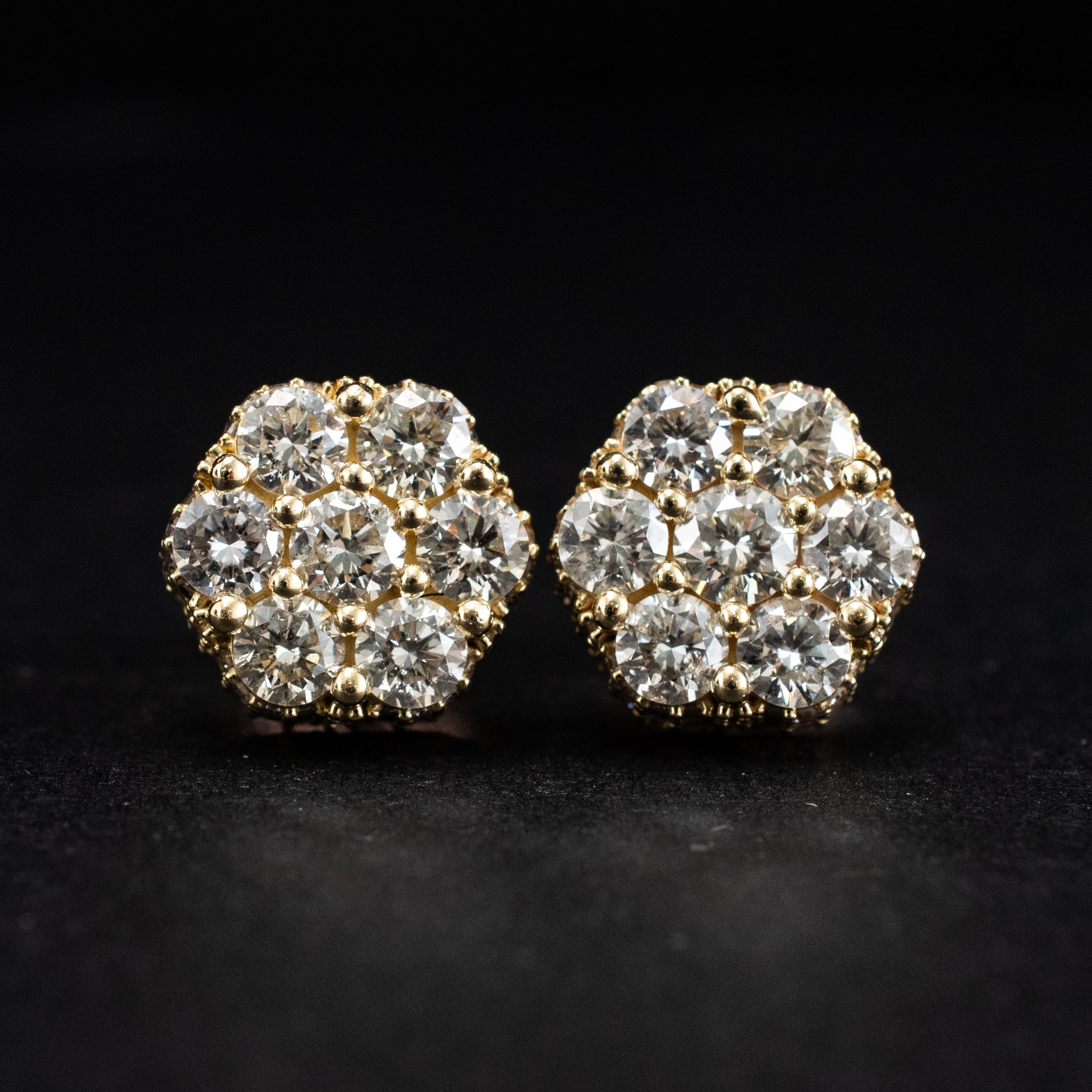 Stud Earrings with Diamonds 10K Yellow Gold Modern Style 451555 available at DJP Jewelers & Luxury Buyers