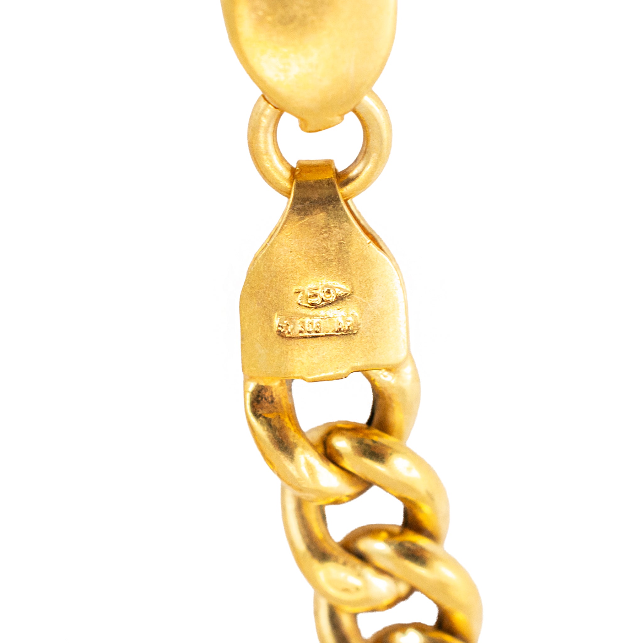 Vintage 18K Yellow Gold Chunky Graduated Curb Cuban Link Chain Necklace
