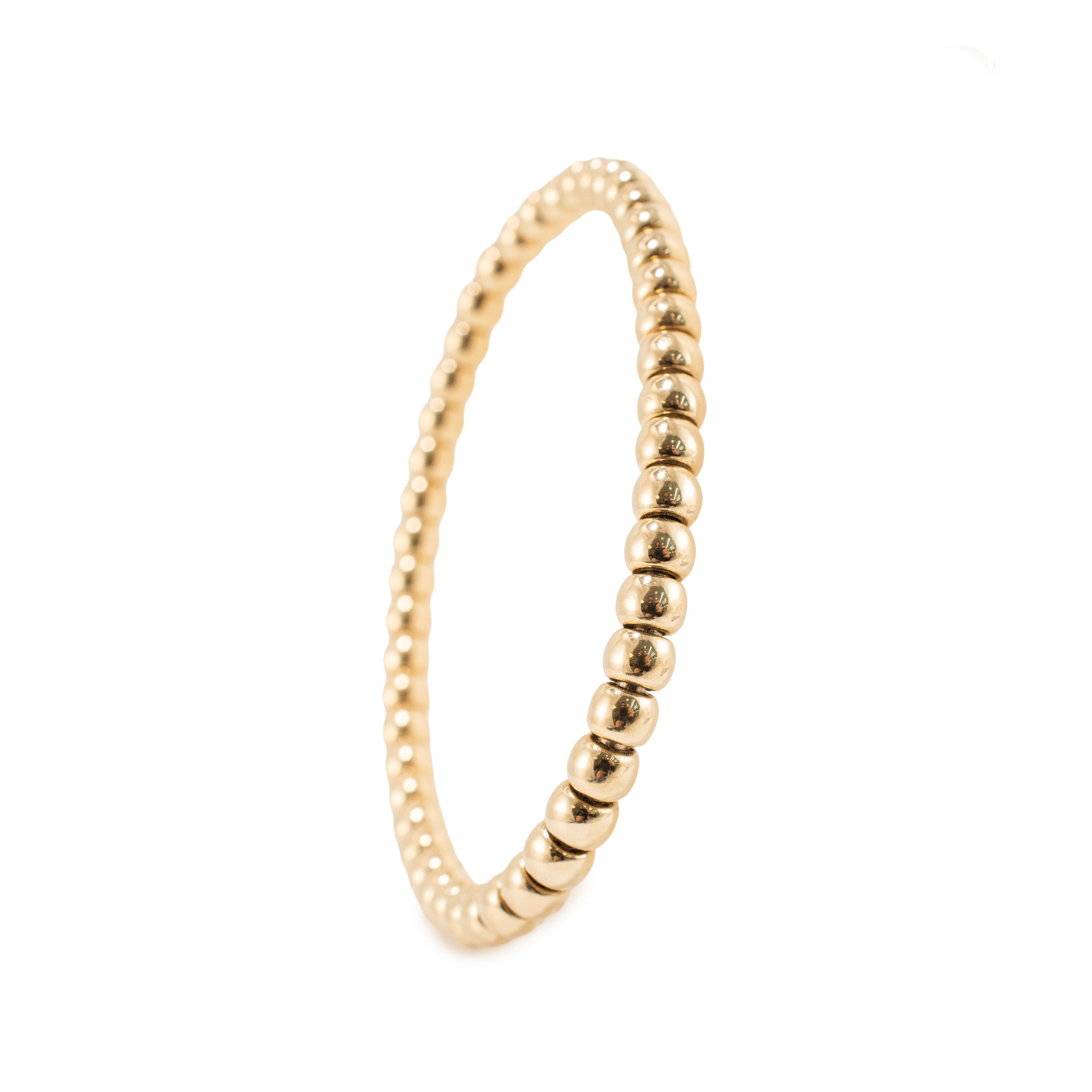 Ladies 14K Yellow Gold Flexible Beads Link Bracelet