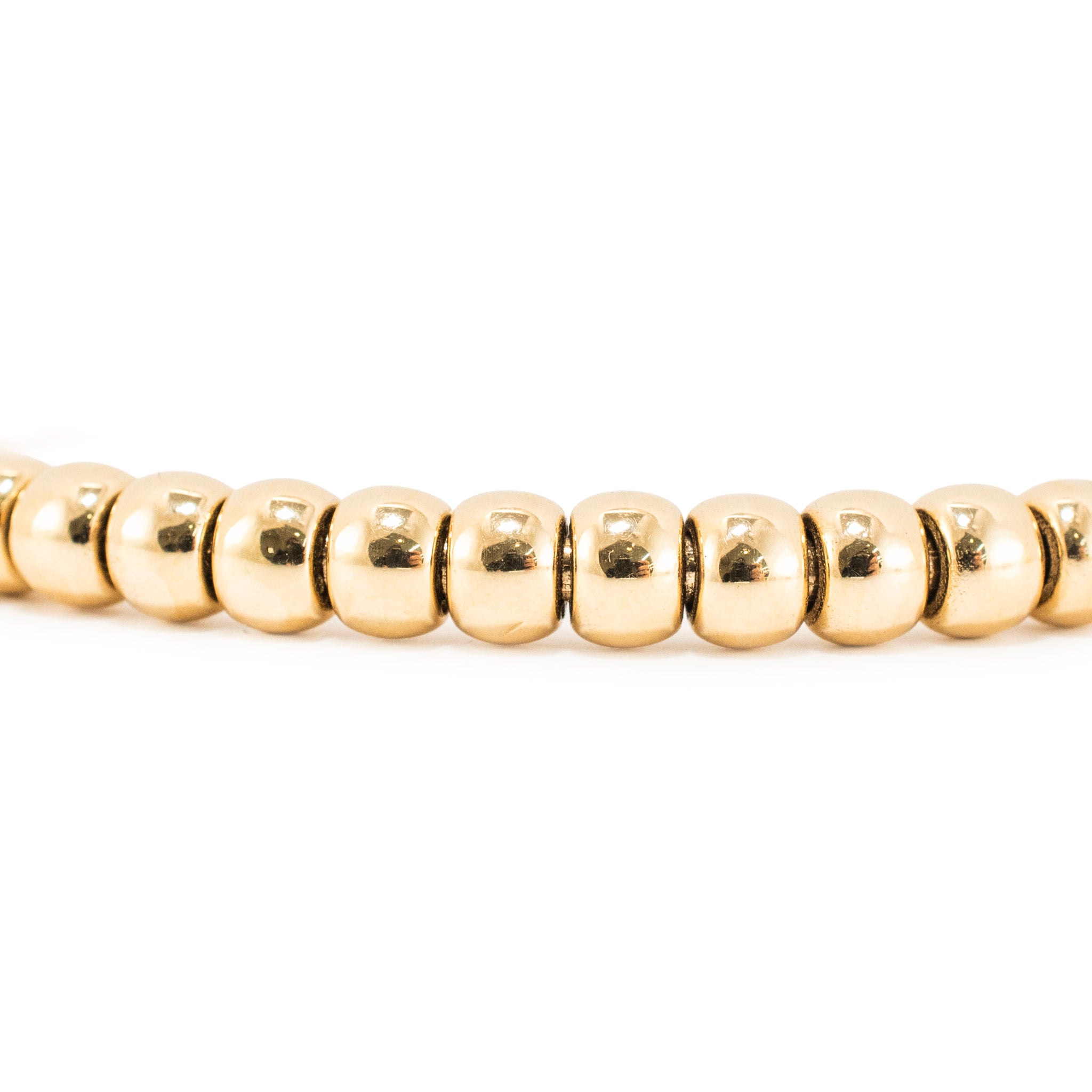Ladies 14K Yellow Gold Flexible Beads Link Bracelet