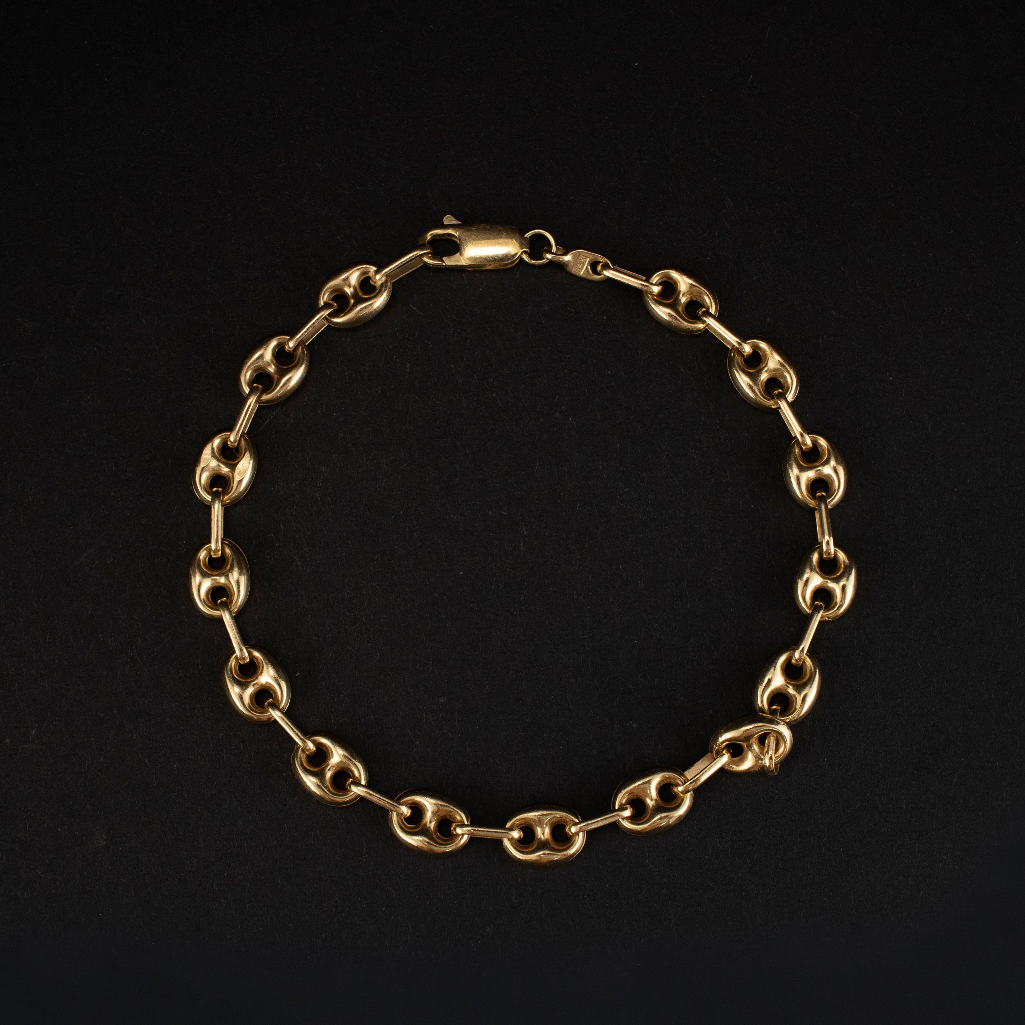 Modern Style Bracelet 14K Yellow Gold Gucci Link 5.3g 7"