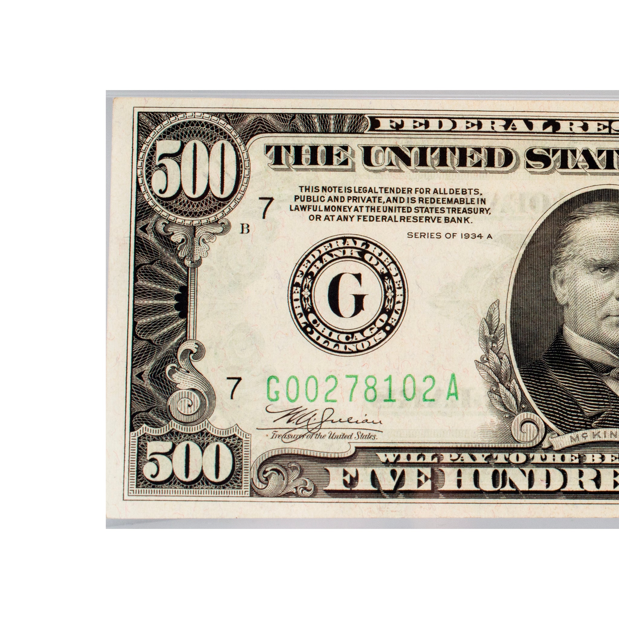 1934A Pmg 50 Chicago $500 Federal Reserve Paper Collectible Note