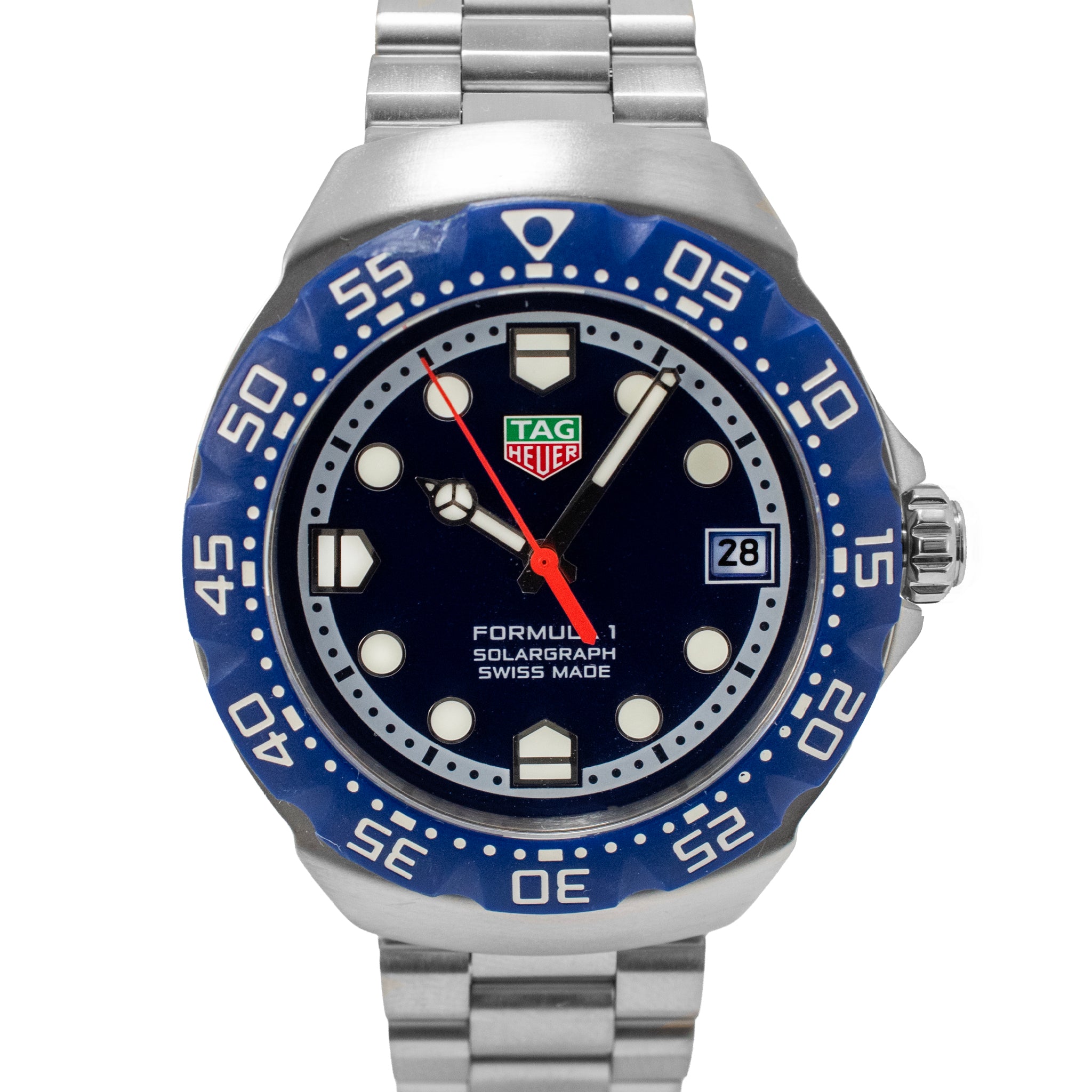 Tag Heuer Formula 1 38MM WBY1112 Steel Blue Bezel and Dial Quartz Watch